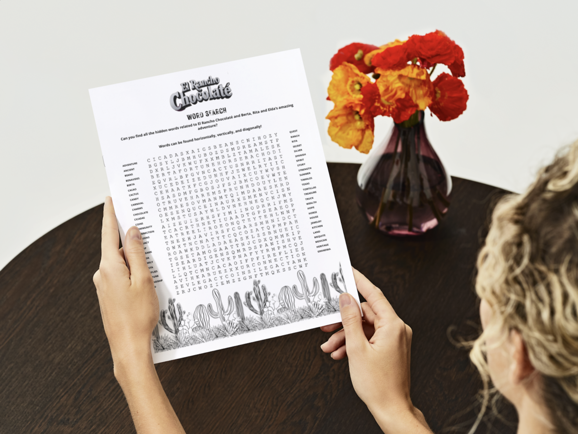 El Rancho Chocolaté Spanish - English Word Search Puzzle