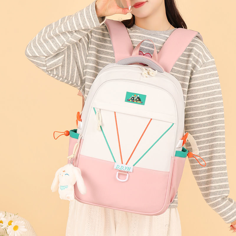contrast and White Backpack