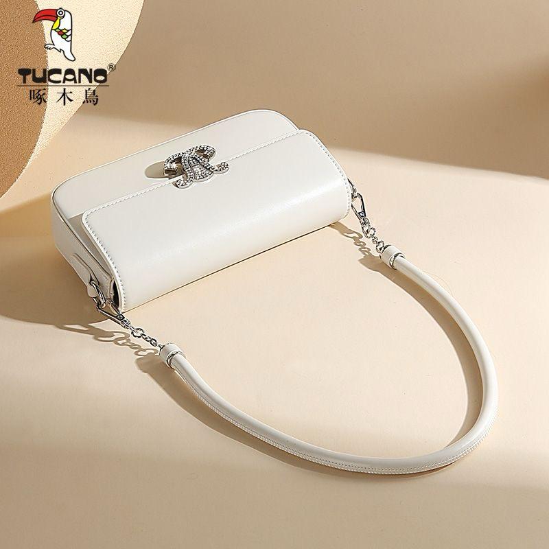 Tucano White Leather Handbag