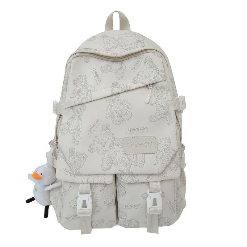 Fashion Backpack with Teddy Bear Print