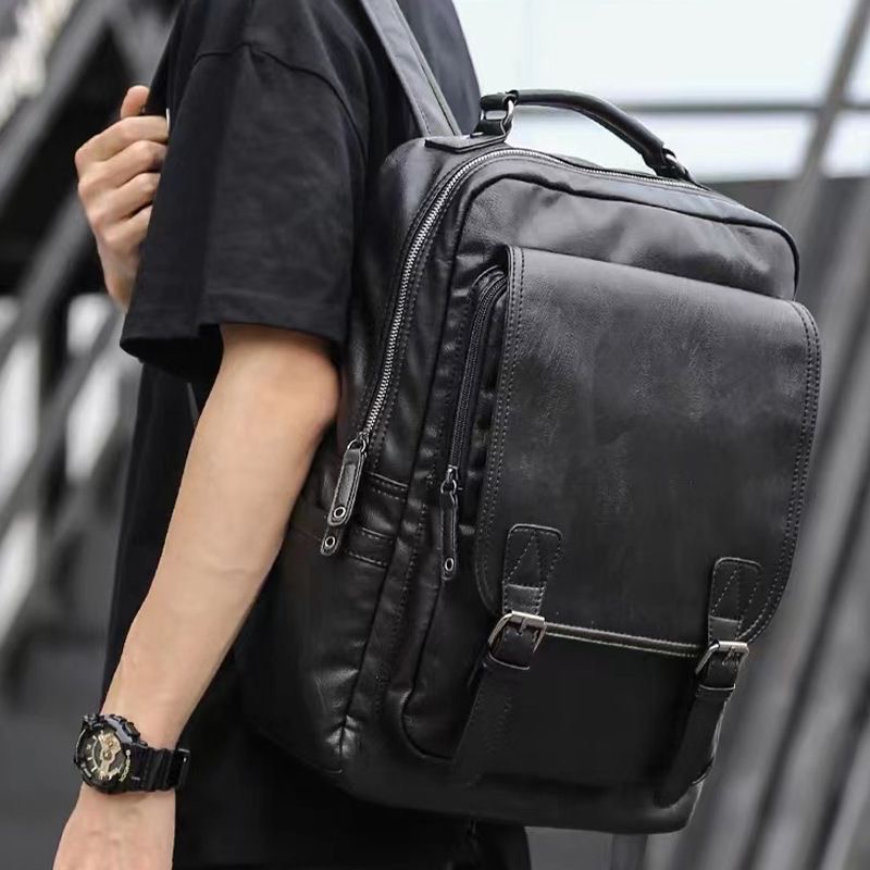 Black Leather Backpack