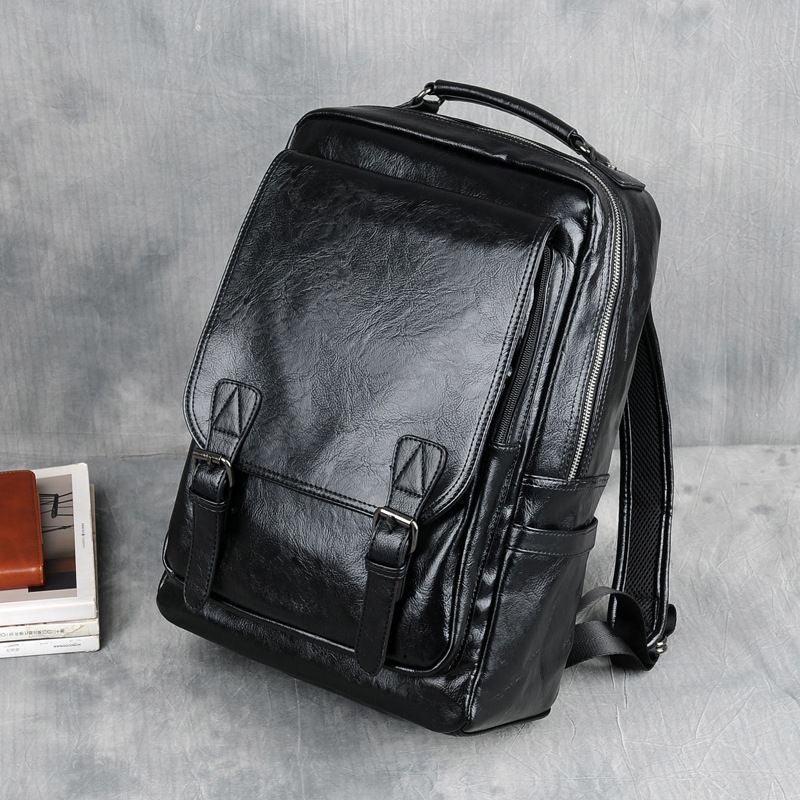 Black Leather Backpack