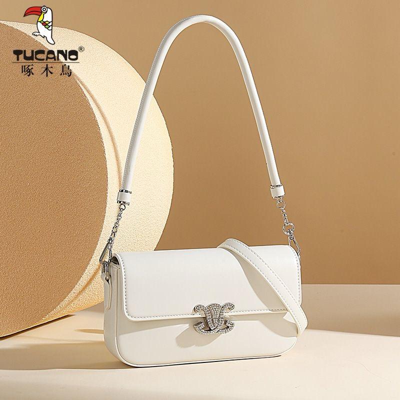 Tucano White Leather Handbag