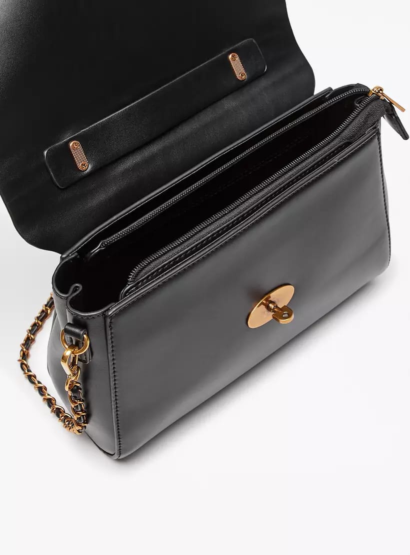 Black Leather Shoulder Bag