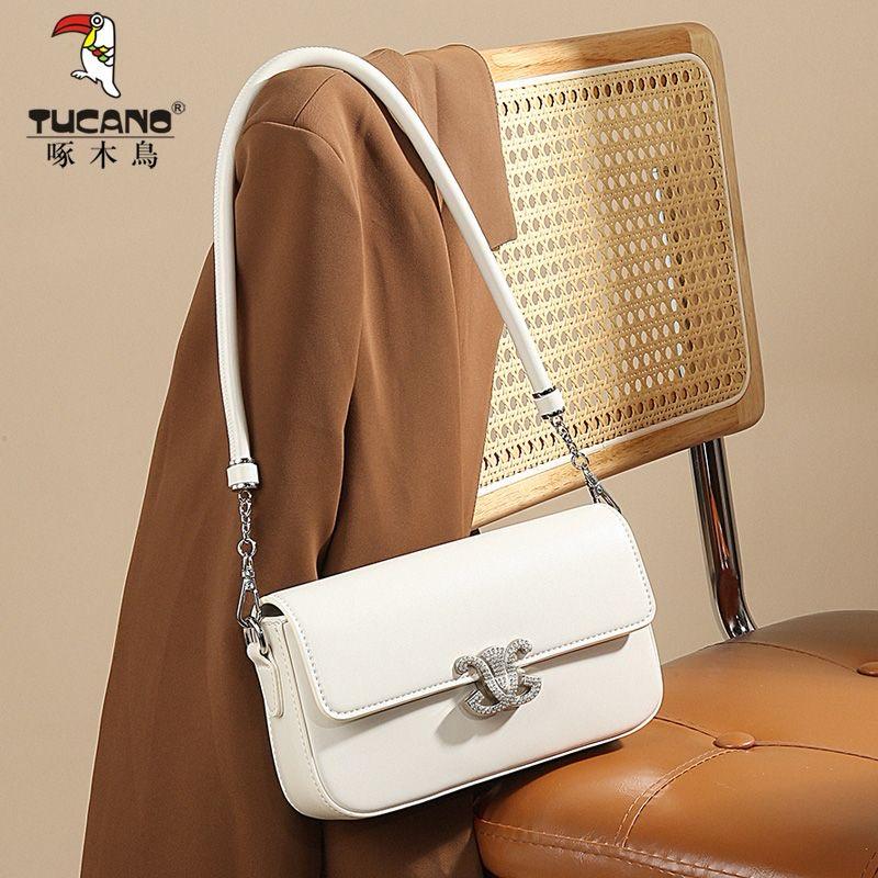 Tucano White Leather Handbag