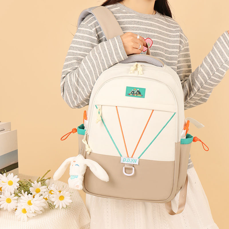 contrast and White Backpack
