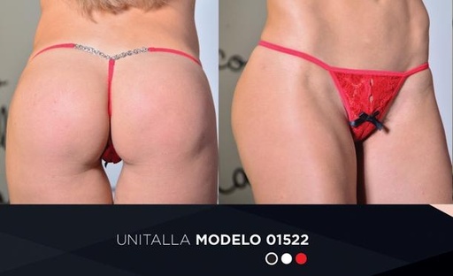 Tanga de encaje roja
