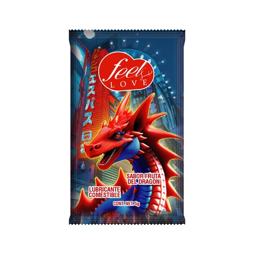 Lubricante comestible Feel Love sabor fruta del dragón