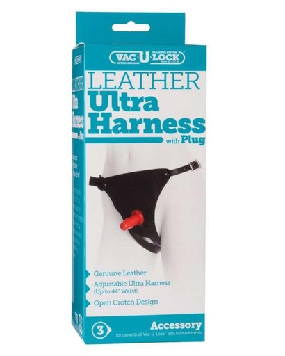 Arnés ultra de cuero con enchufe