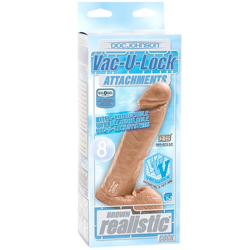 Pene realista marrón Vac-U-Lock