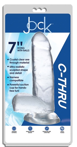 Dildo transparente de 7 pulgadas con testículos