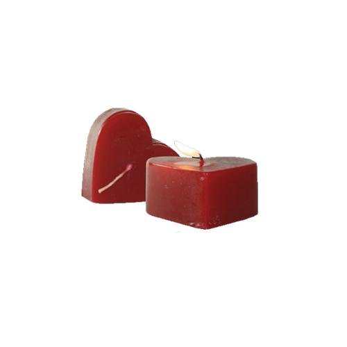 Vela de corazón roja