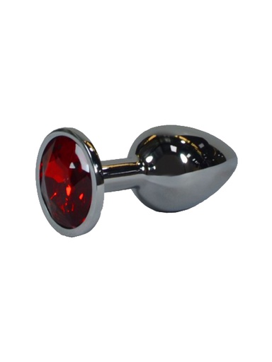 Plug anal metálico con gema roja