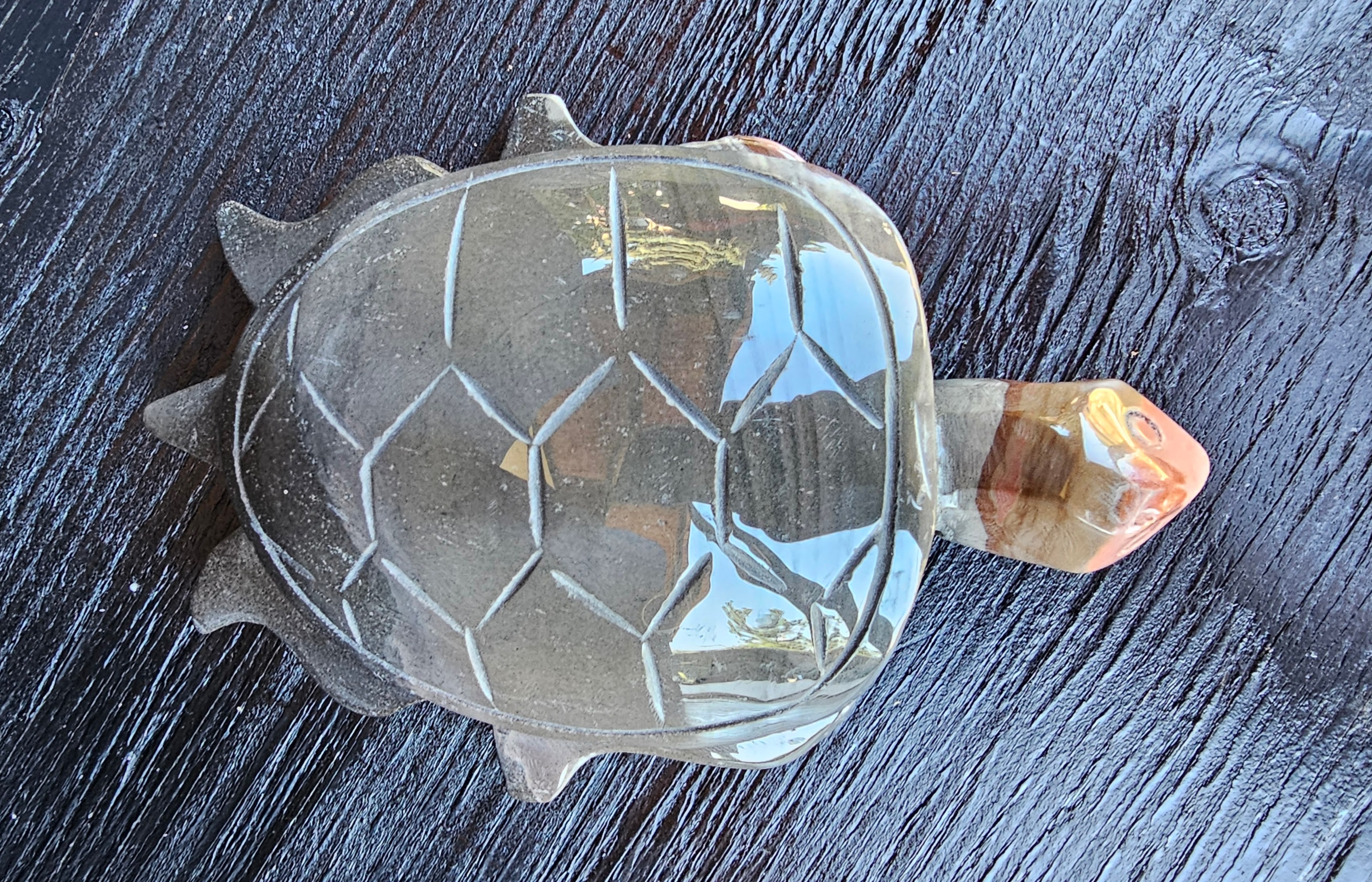 Very heavy Polychrome Jasper Sea turtle. 