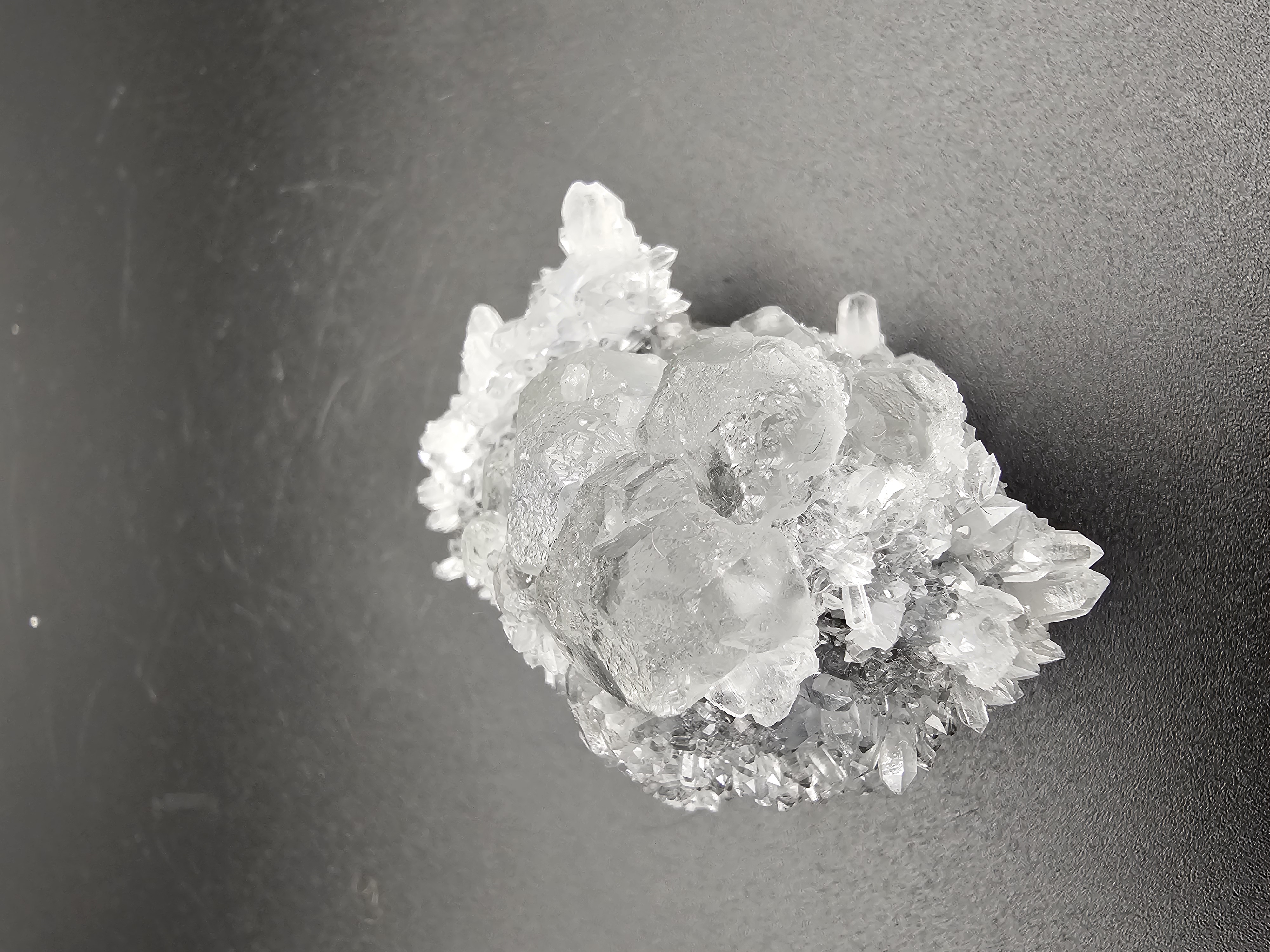 Unusual and Rare Clear Fluorite and Quartz with Hematite Matrix