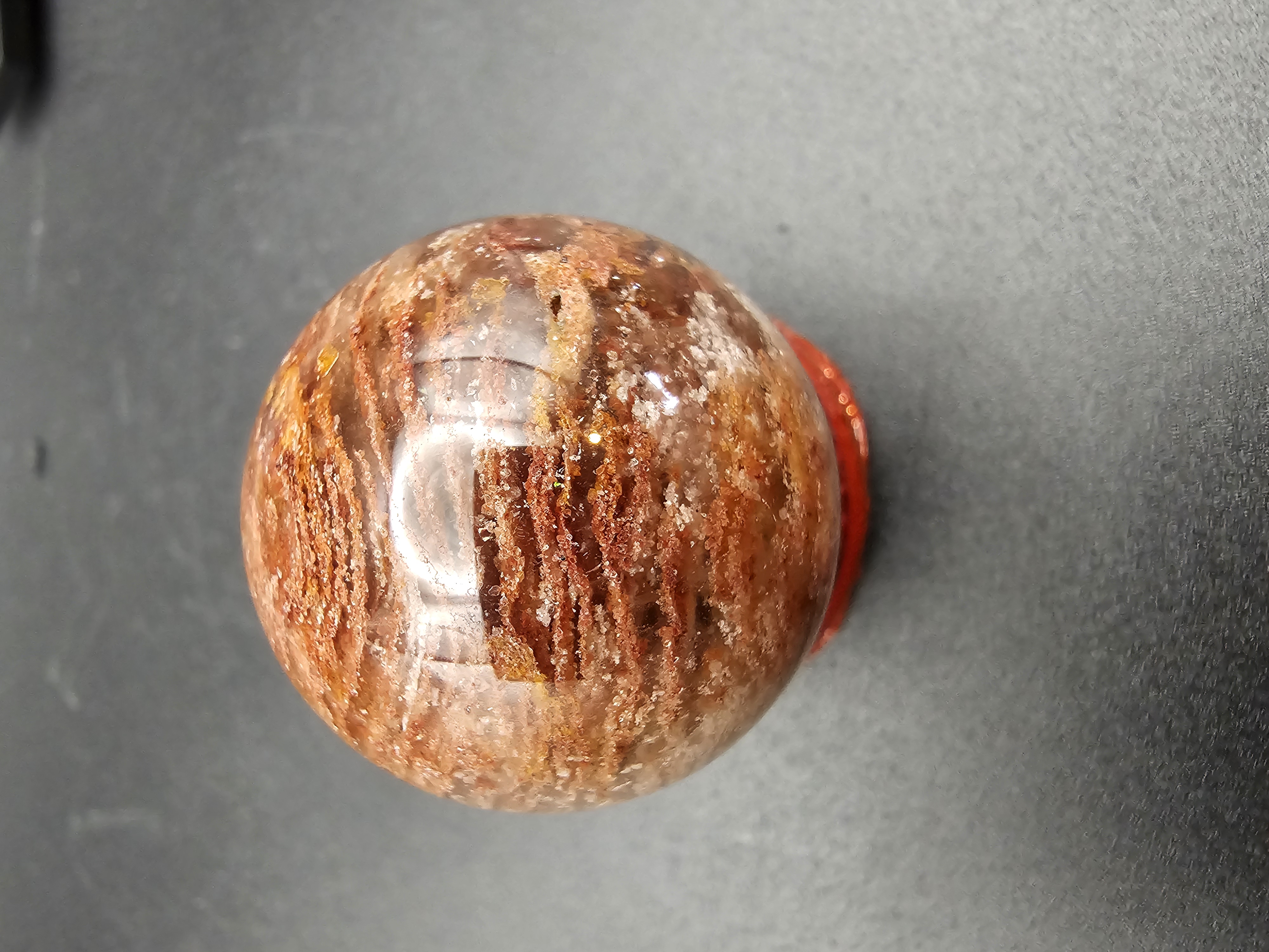 Red Thousand Layer Garden Quartz Sphere