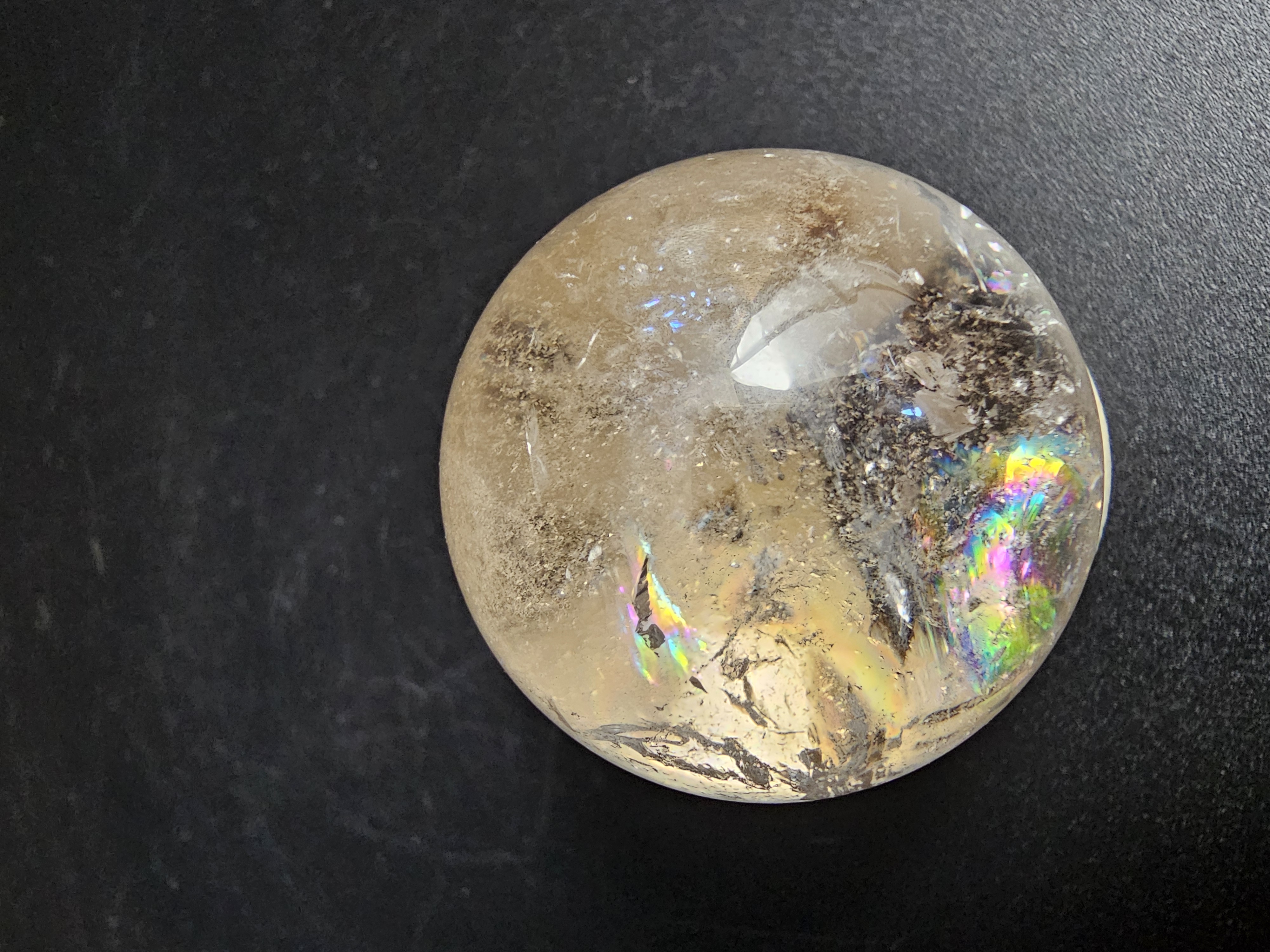Ultra Clear Quartz Sphere With Amazing Rainbows From Every Angle! 