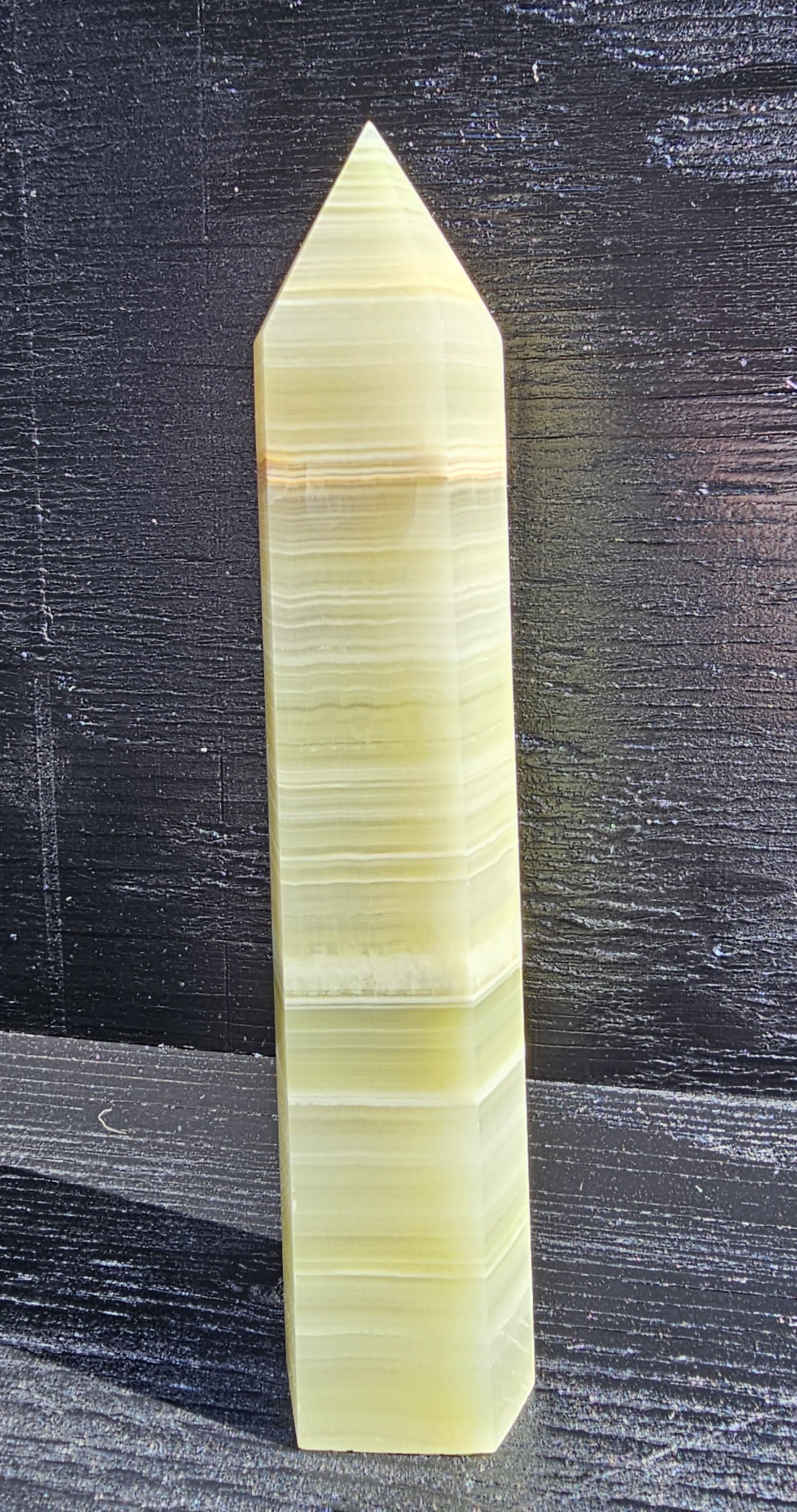 Green Onyx Crystal Obelisk