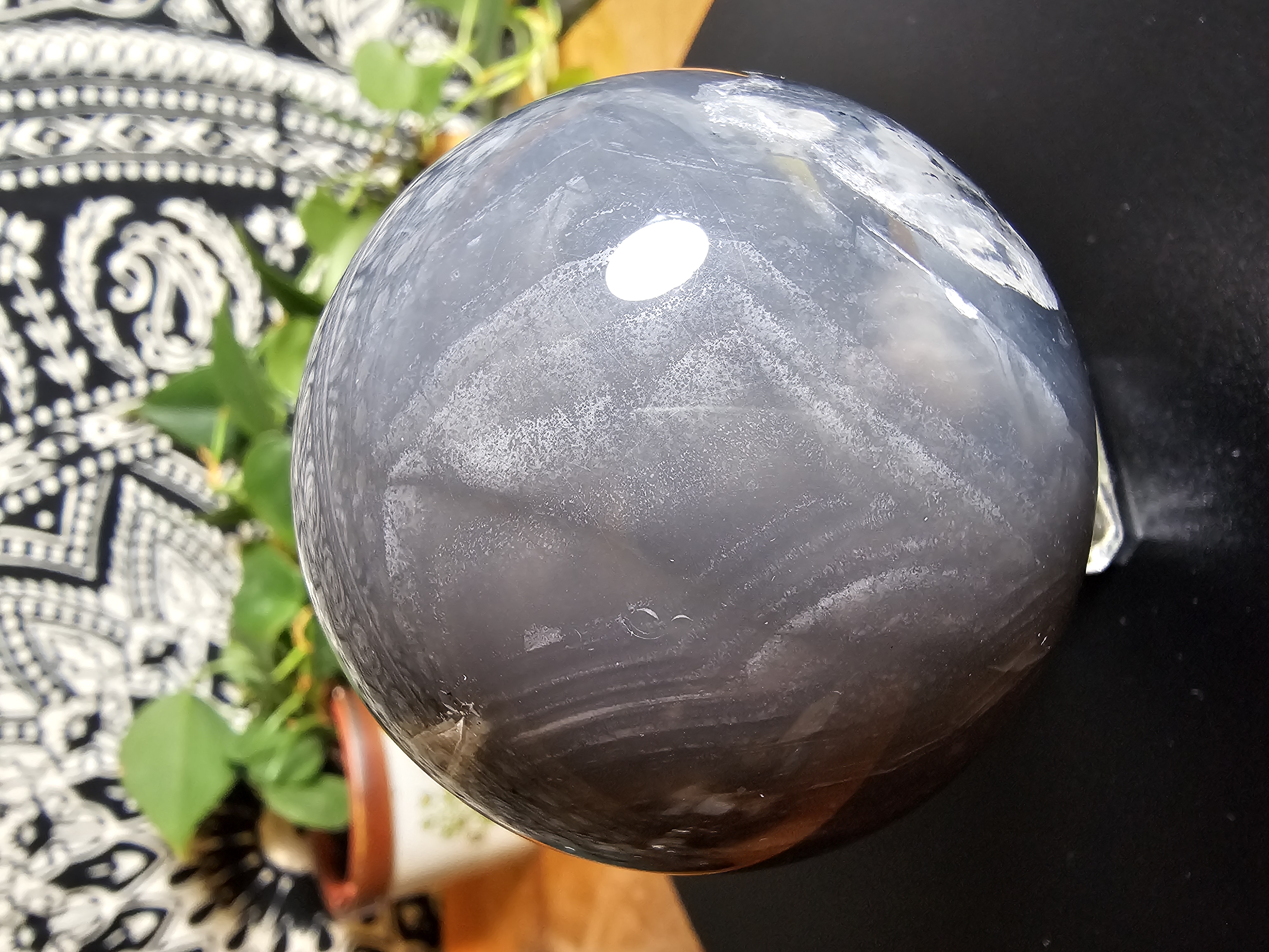 Great UV Volcano agate sphere!