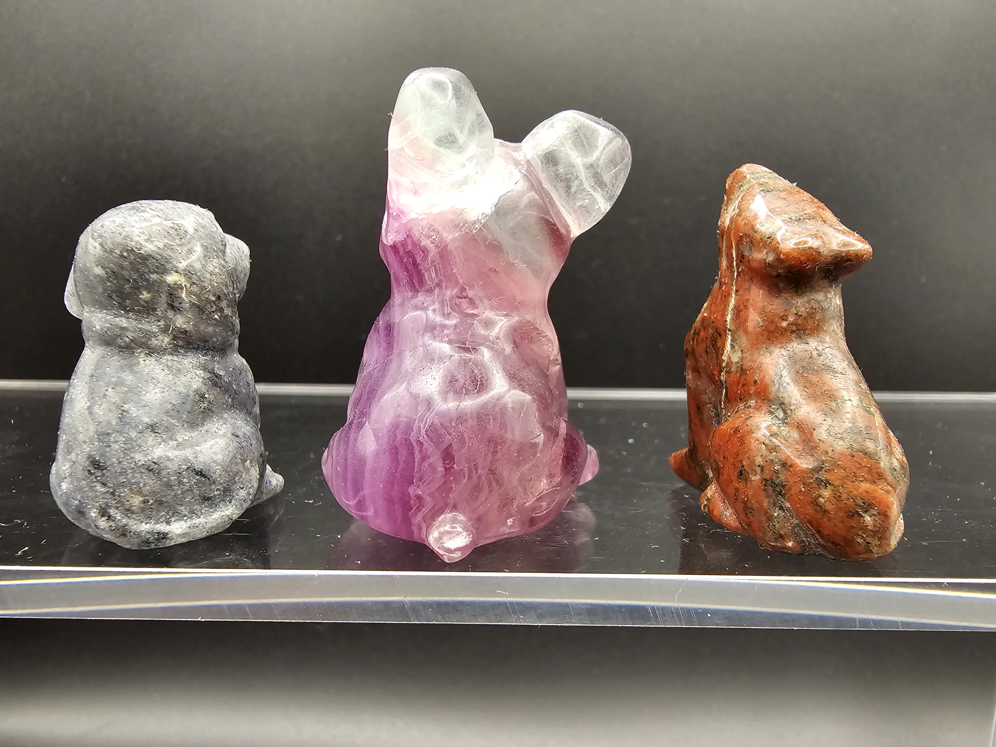 Super cute Crystal Dog Set. One lab, one bully, one shepherd. Or husky, or wolf.