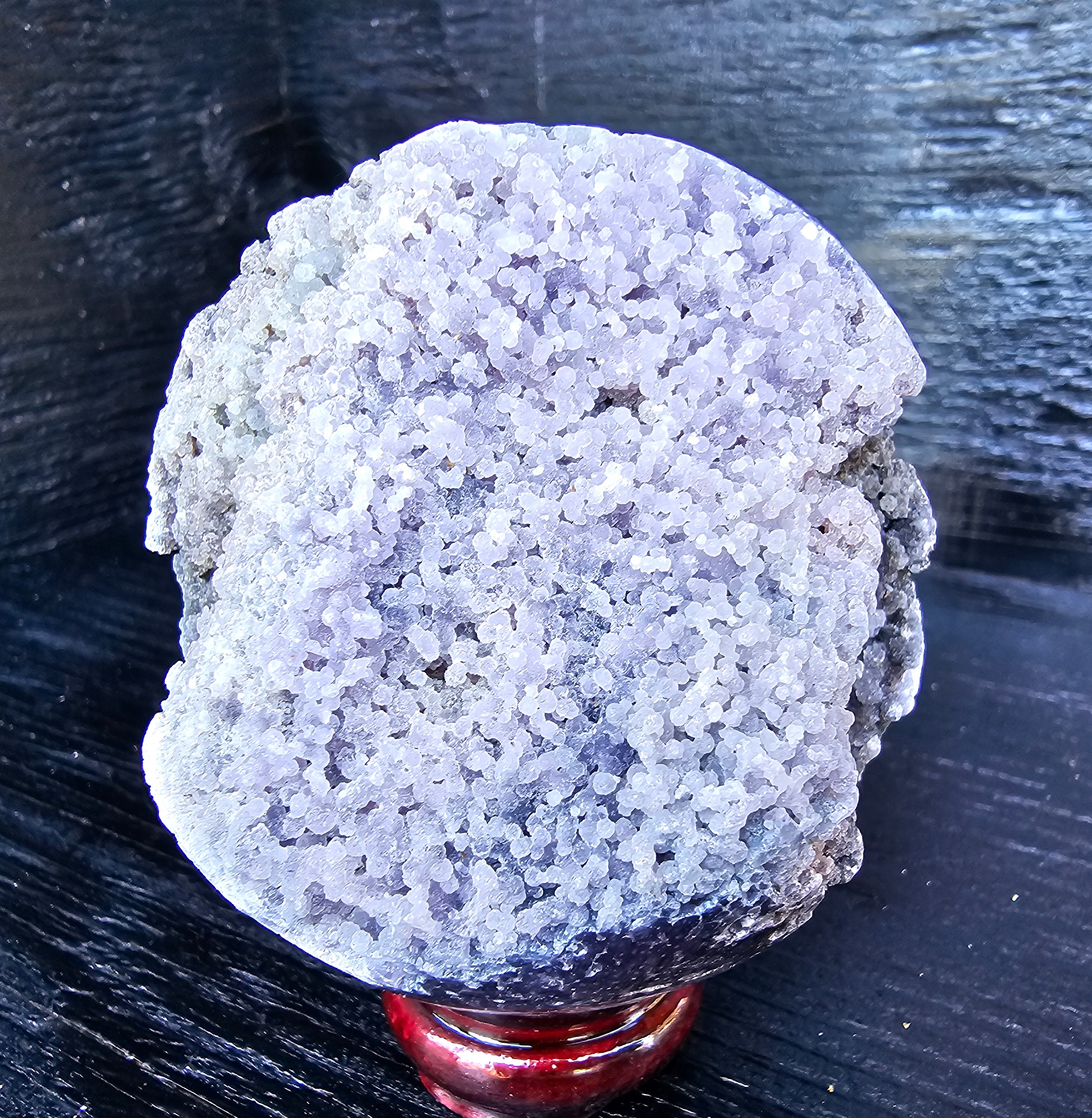 Large, beautiful grape agate sphere