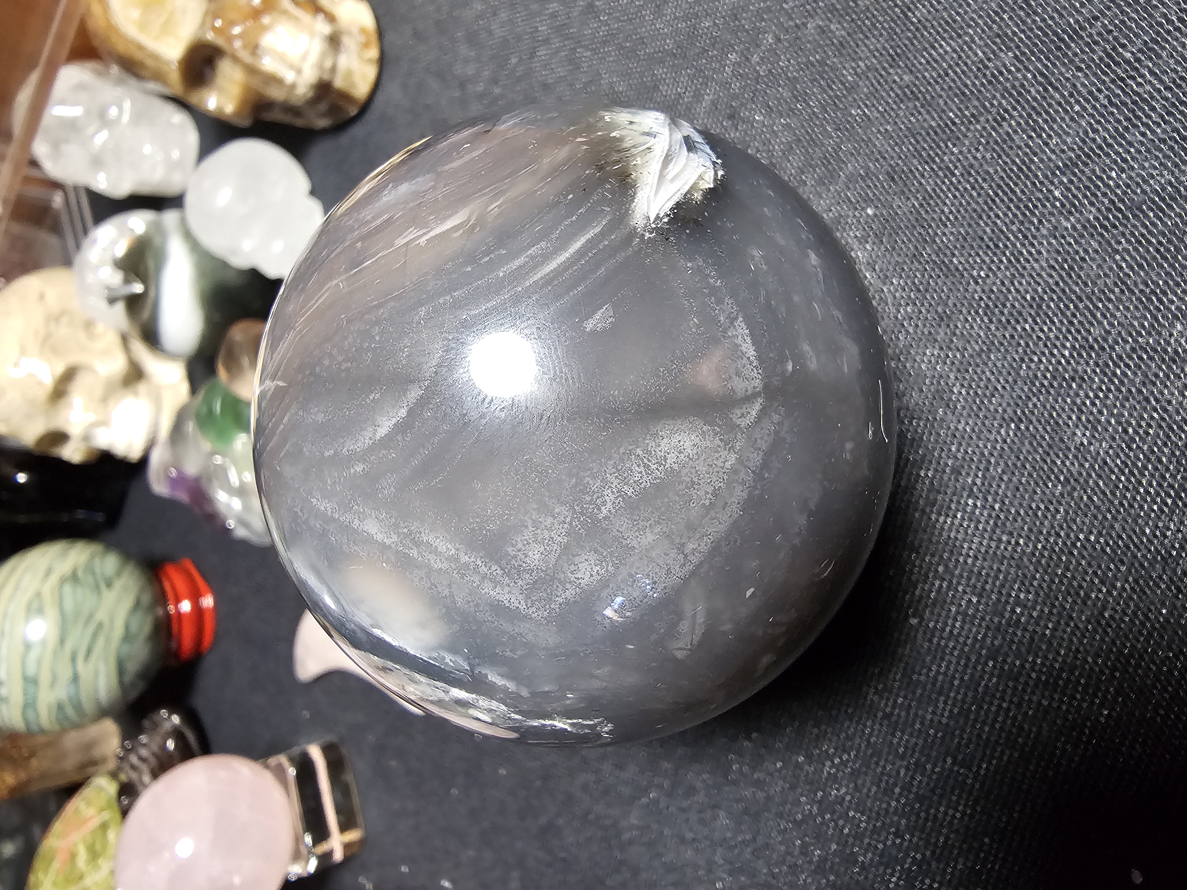 Great UV Volcano agate sphere!