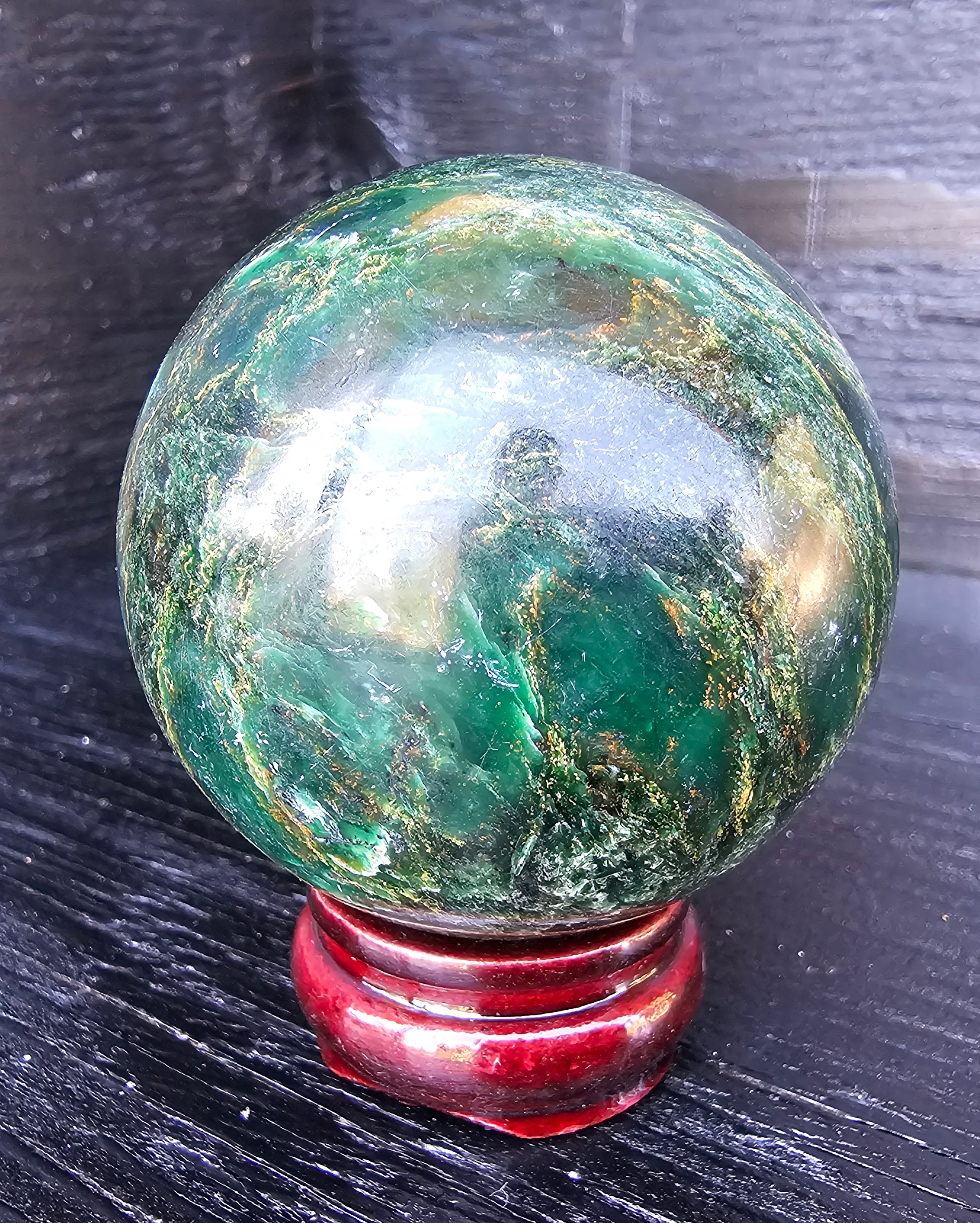 Gorgeous deep green Emerald sphere