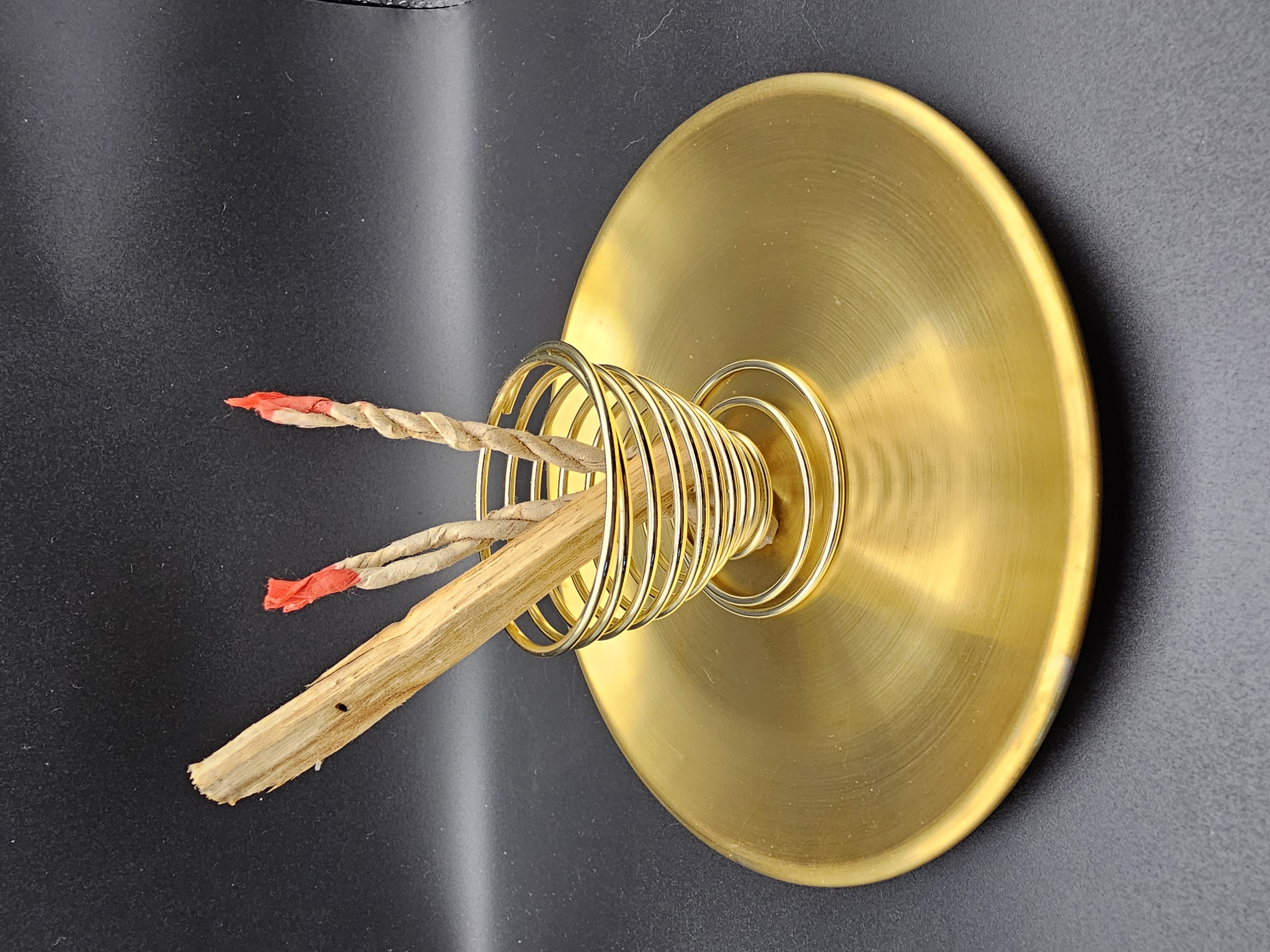 Multipurpose 2 Piece Brass Incense Burner Set with Incense 