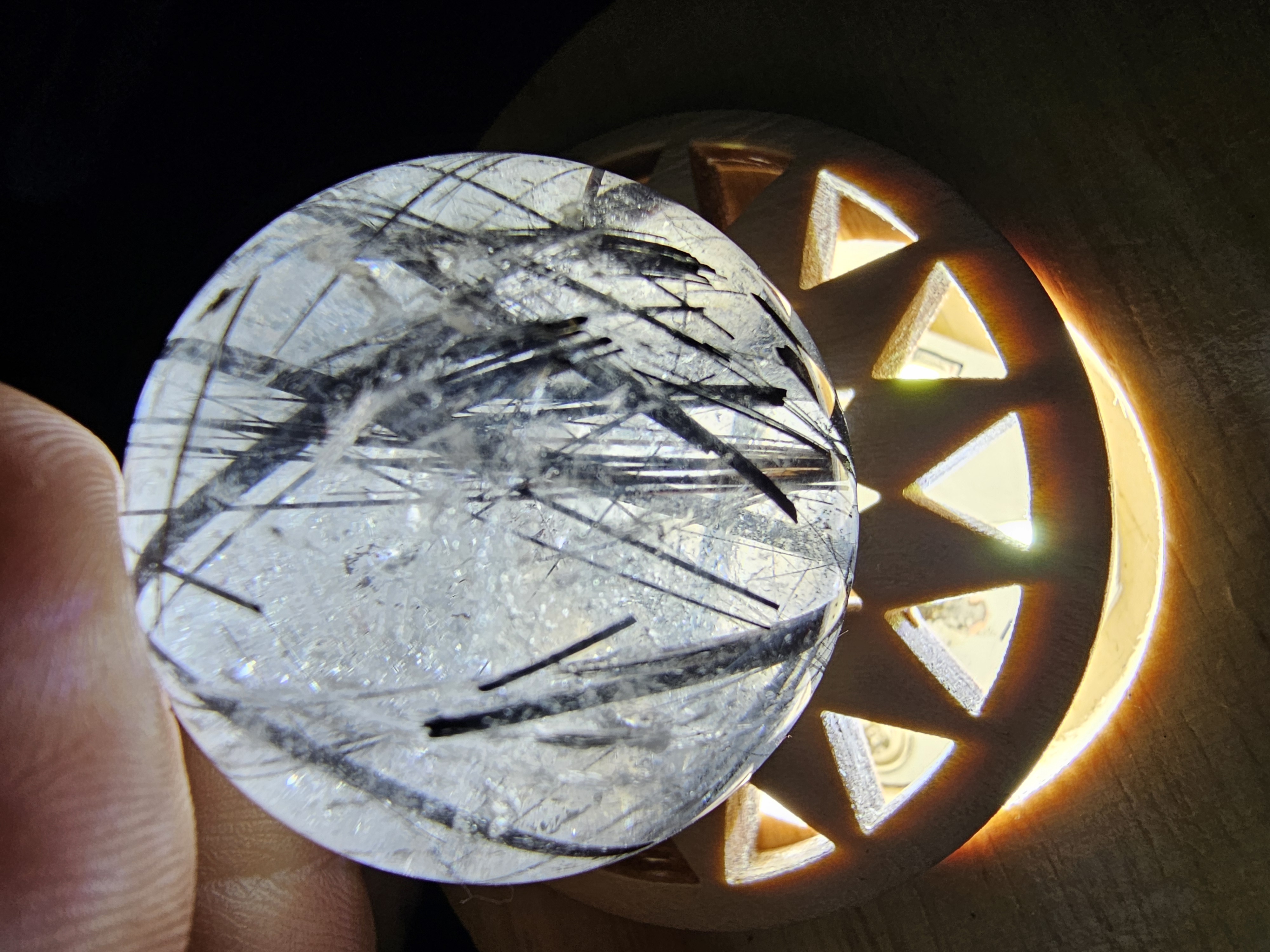 High Quality Black Tourmaline Rutile Quartz Sphere