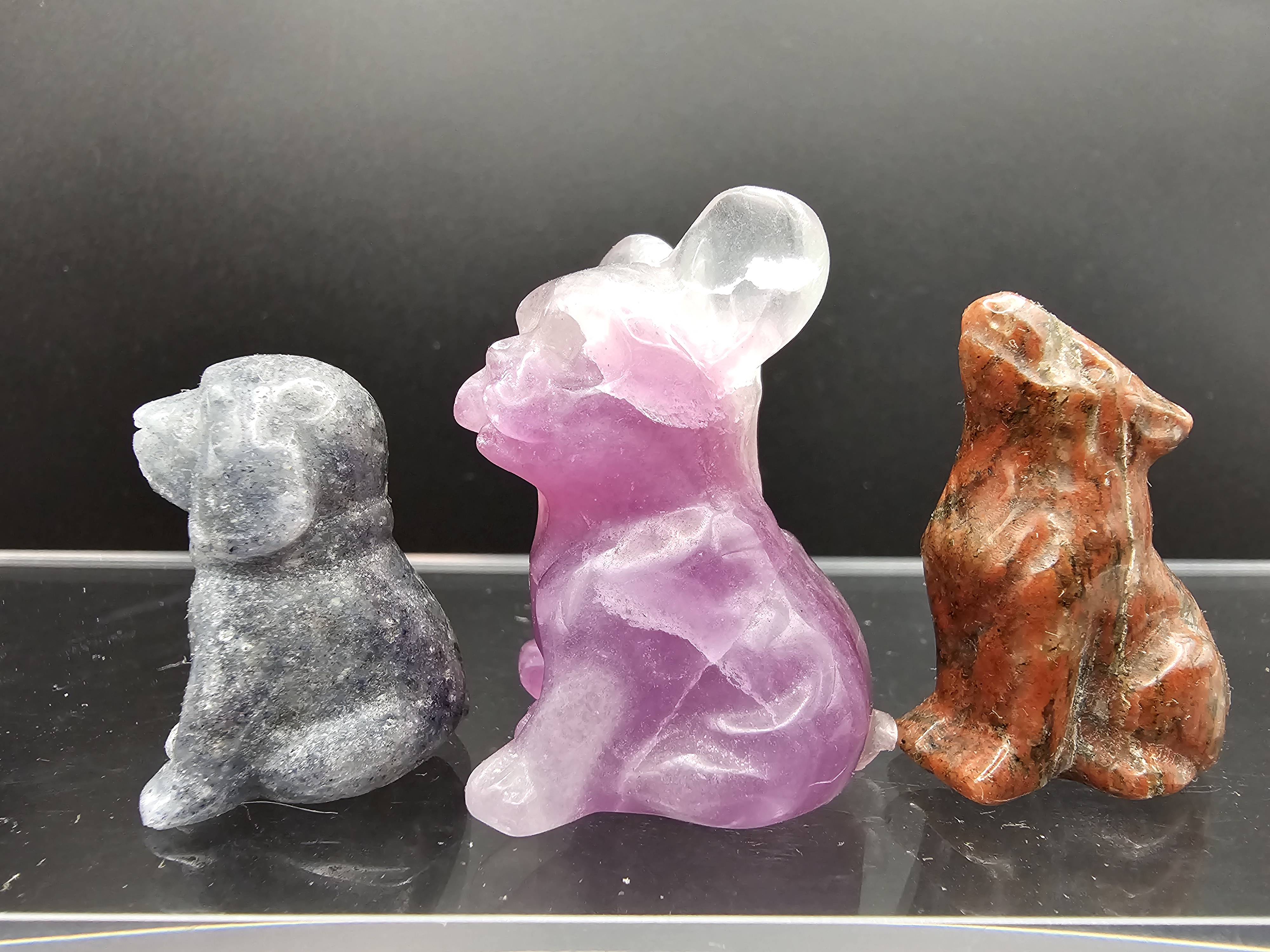  Super cute Crystal Dog Set. One lab, one bully, one shepherd. Or husky, or wolf.