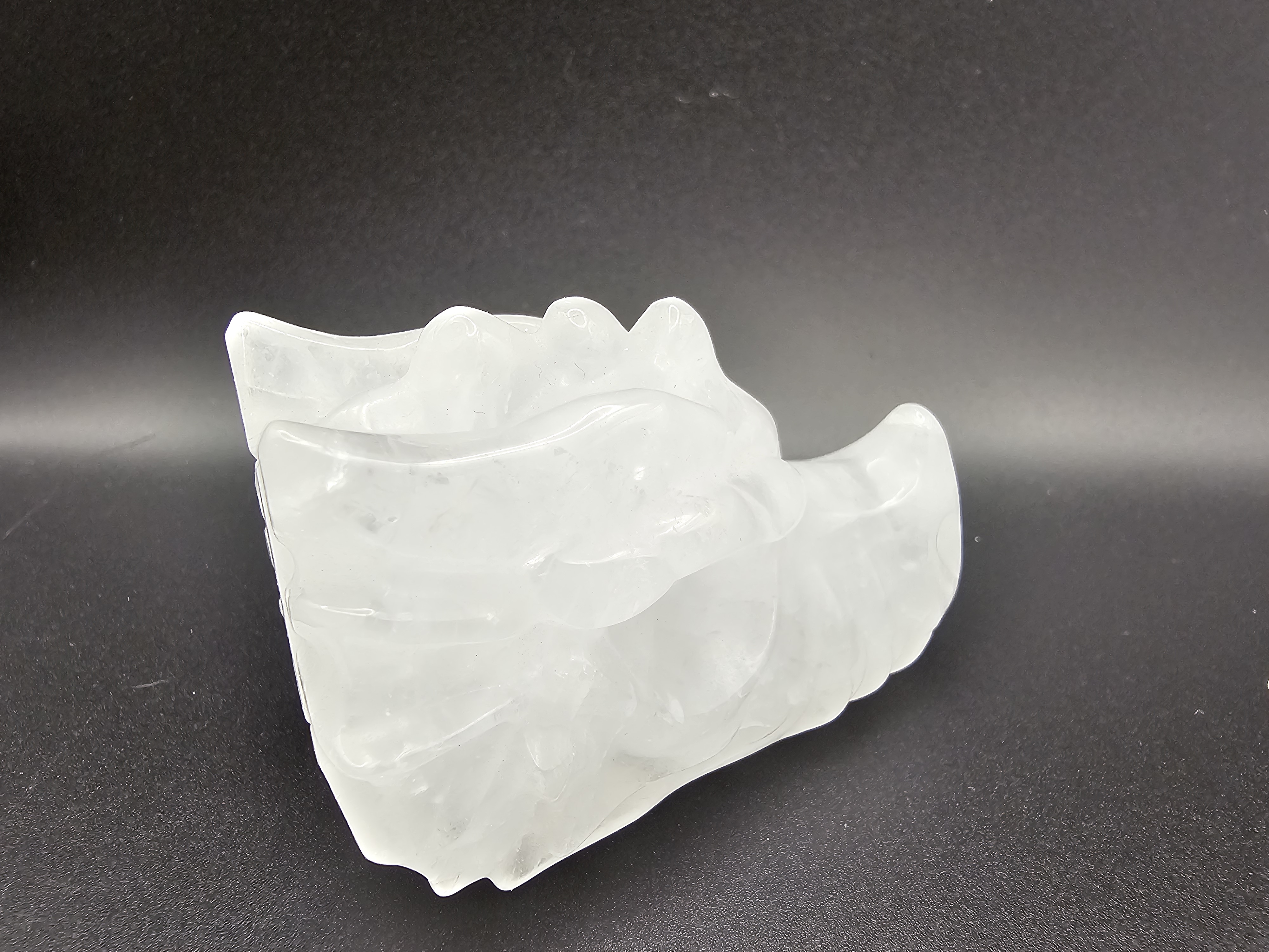 Beautiful Quartz Dragon Skull