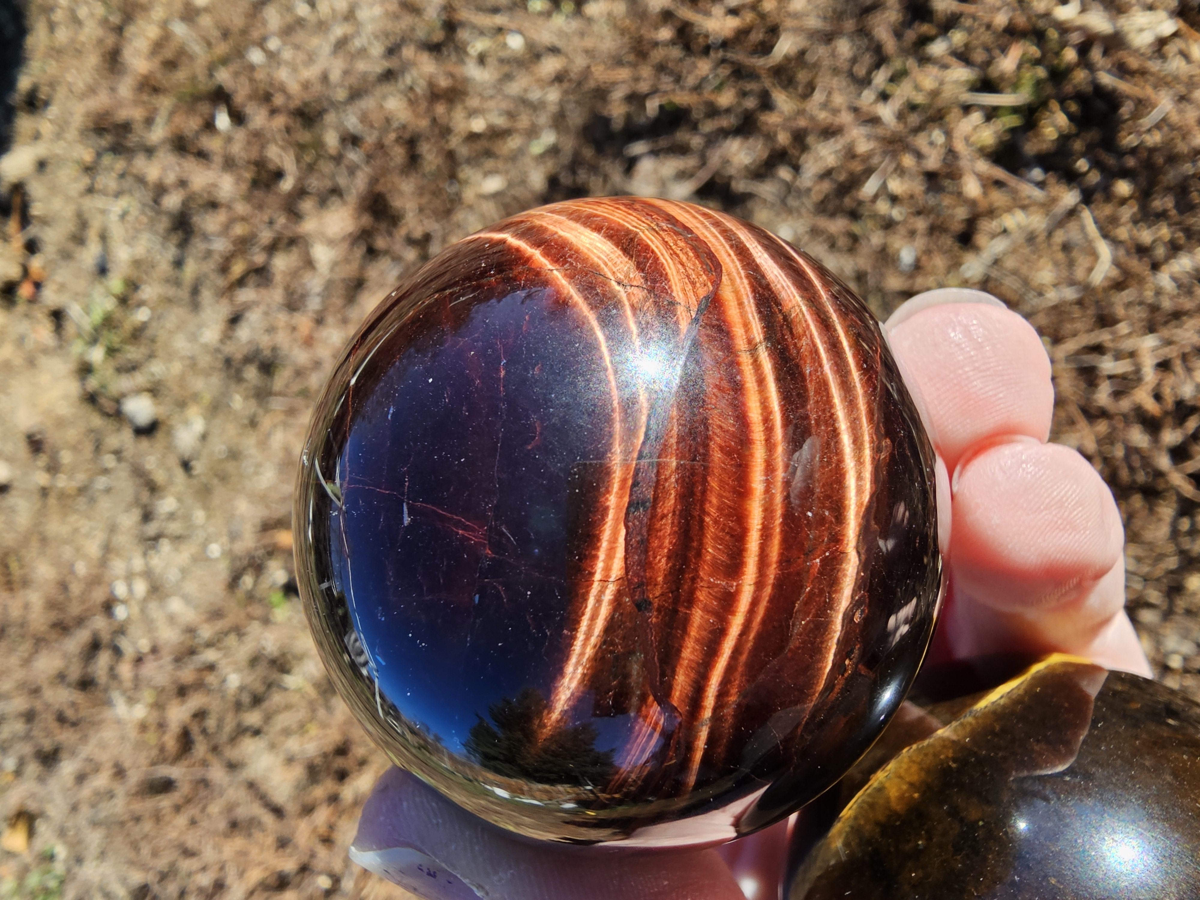 Stunning Medium Red Tiger Eye Sphere