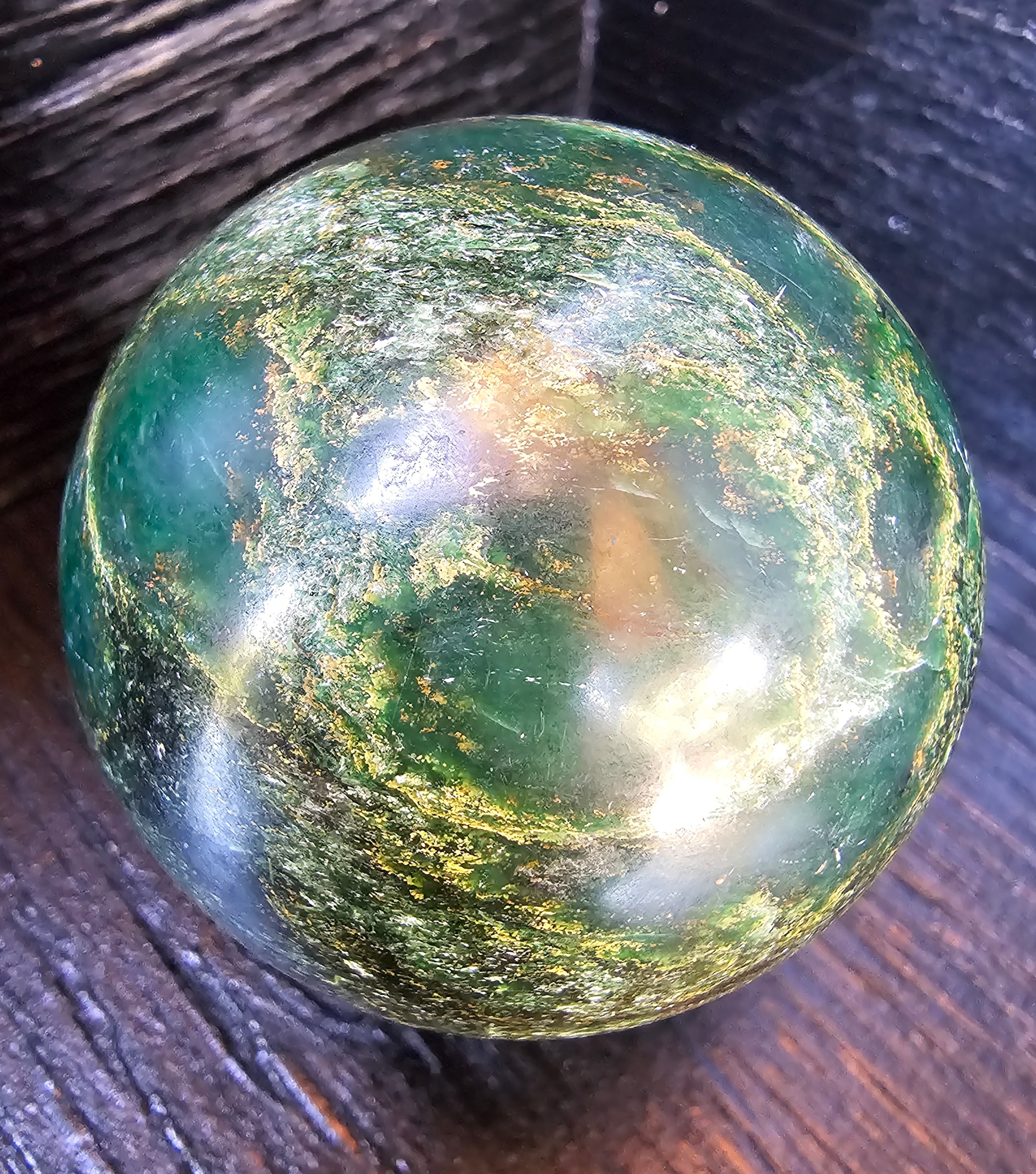 Gorgeous deep green Emerald sphere
