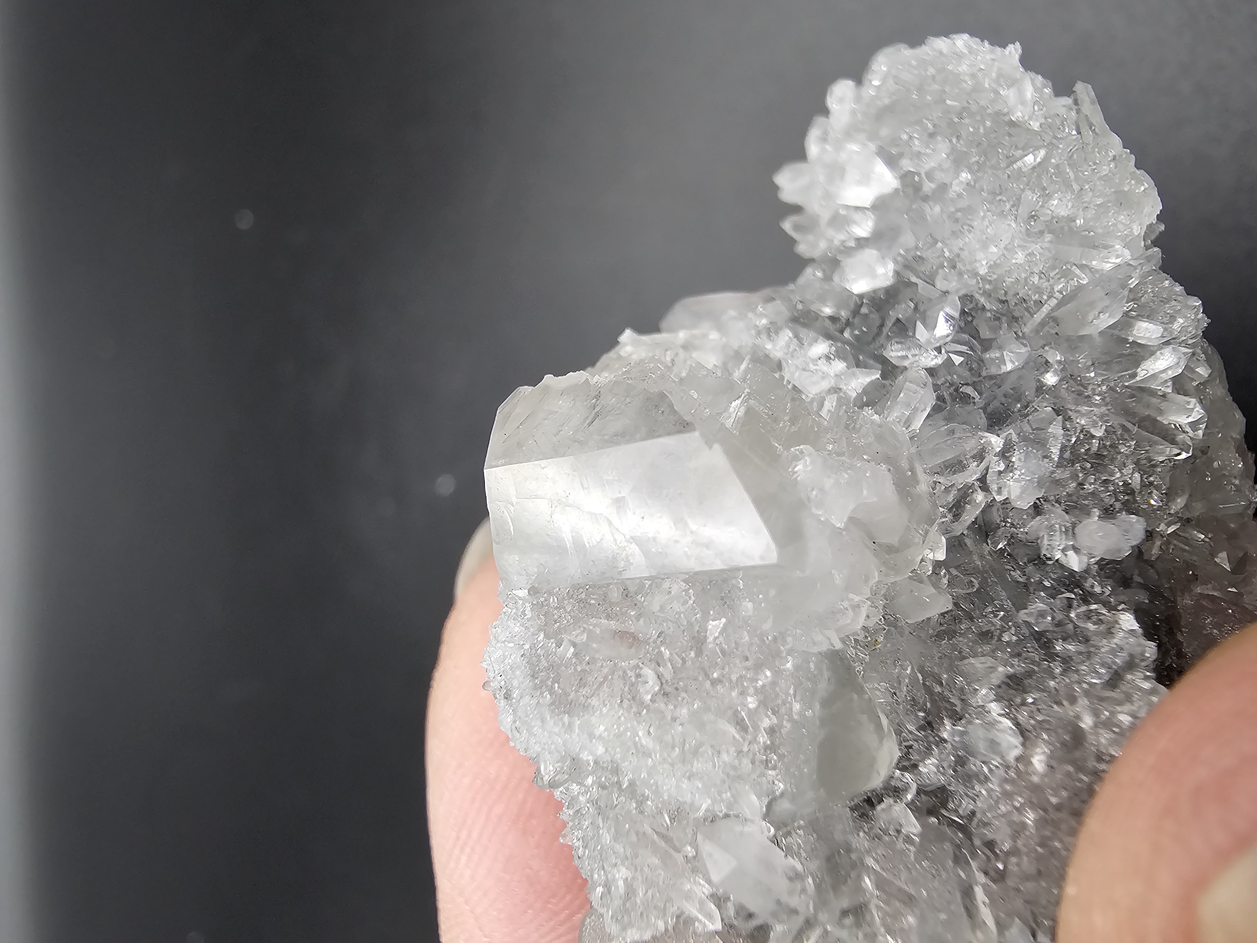 Rare and Stunning Clear Fluorite, Quartz and Hematite