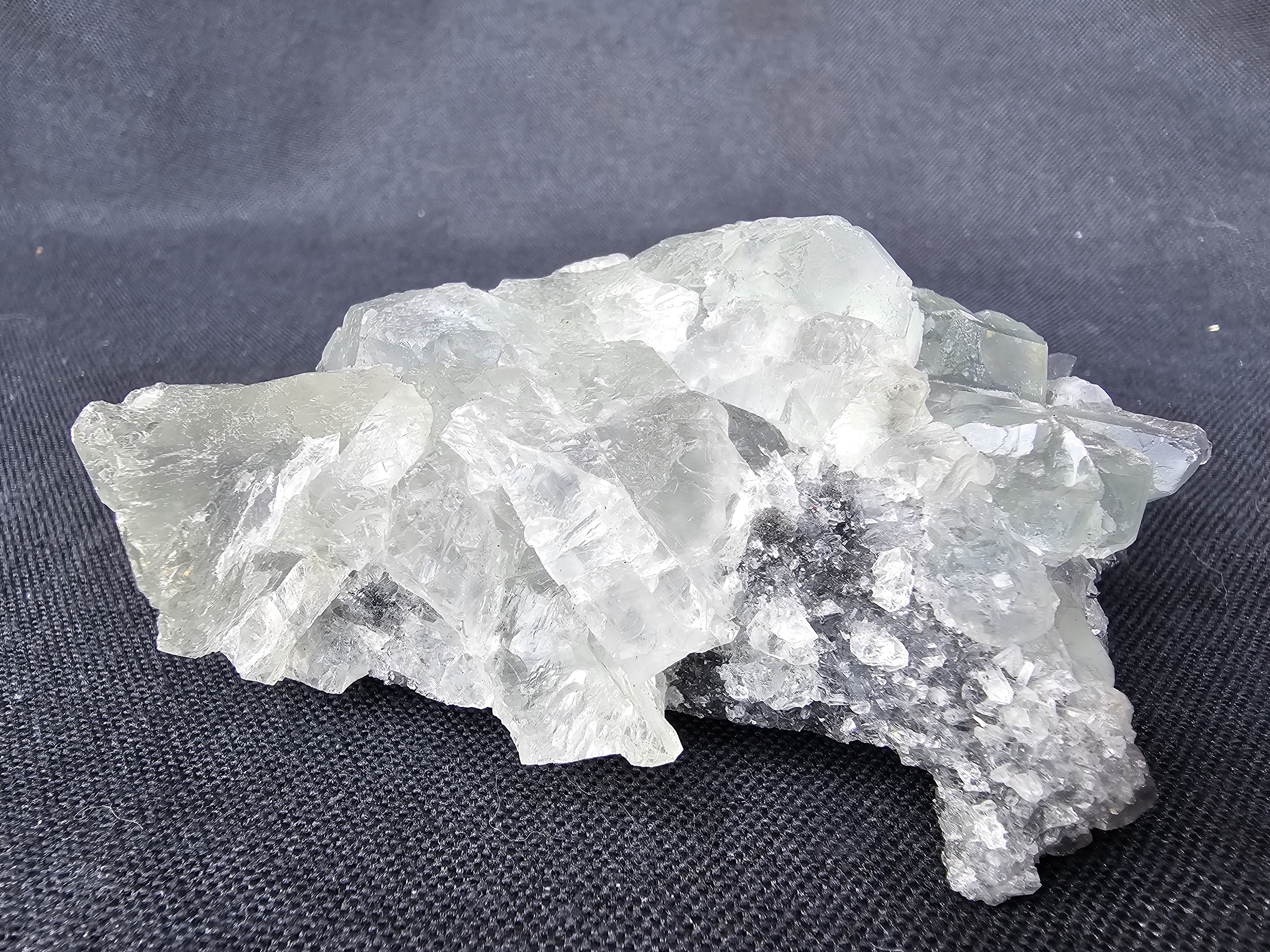 Natural, gorgeous, baby blue and purple Raw Fluorite Crystal with beautiful and intricate baby quartz crystal clusters