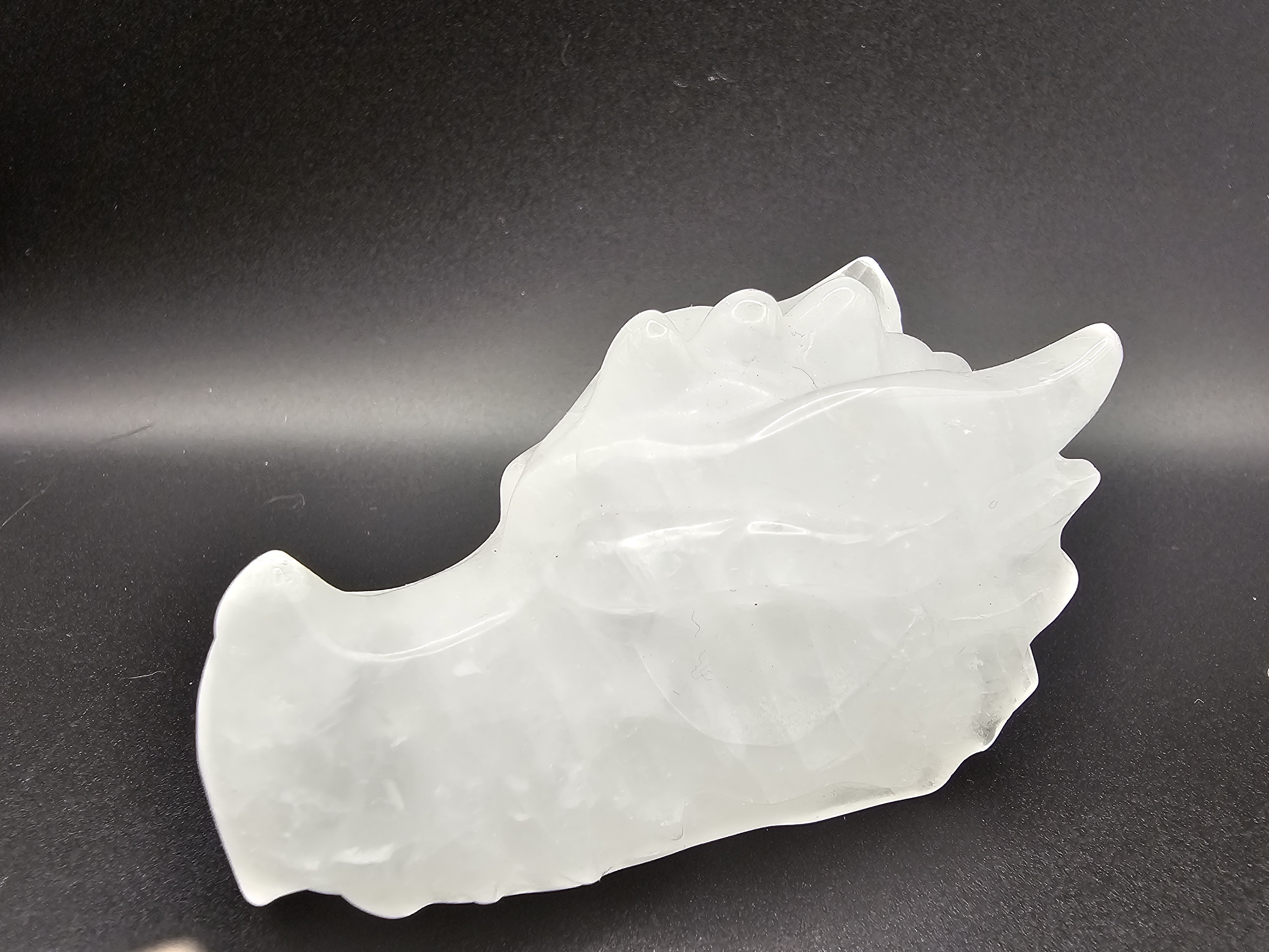 Beautiful Quartz Dragon Skull