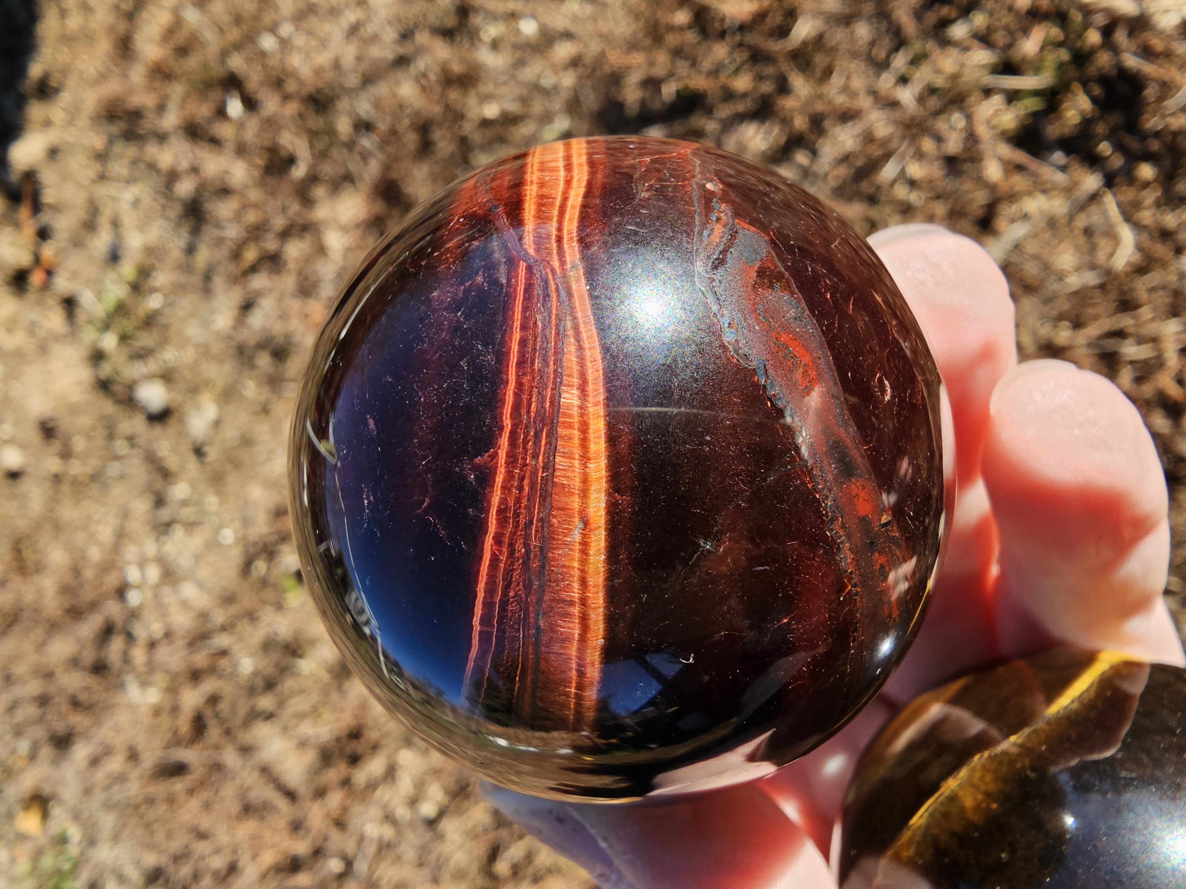 Stunning Medium Red Tiger Eye Sphere