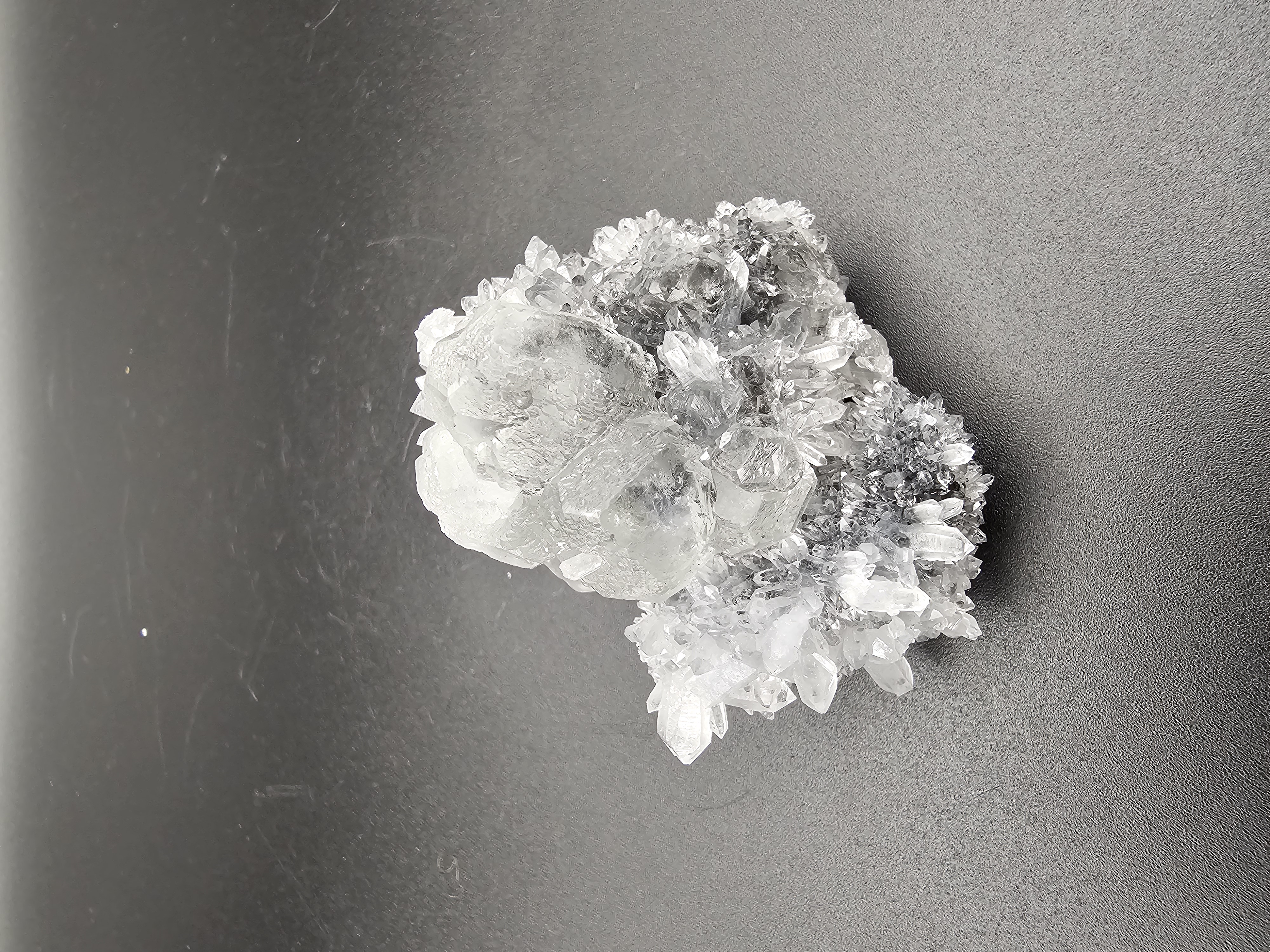 Unusual and Rare Clear Fluorite and Quartz with Hematite Matrix