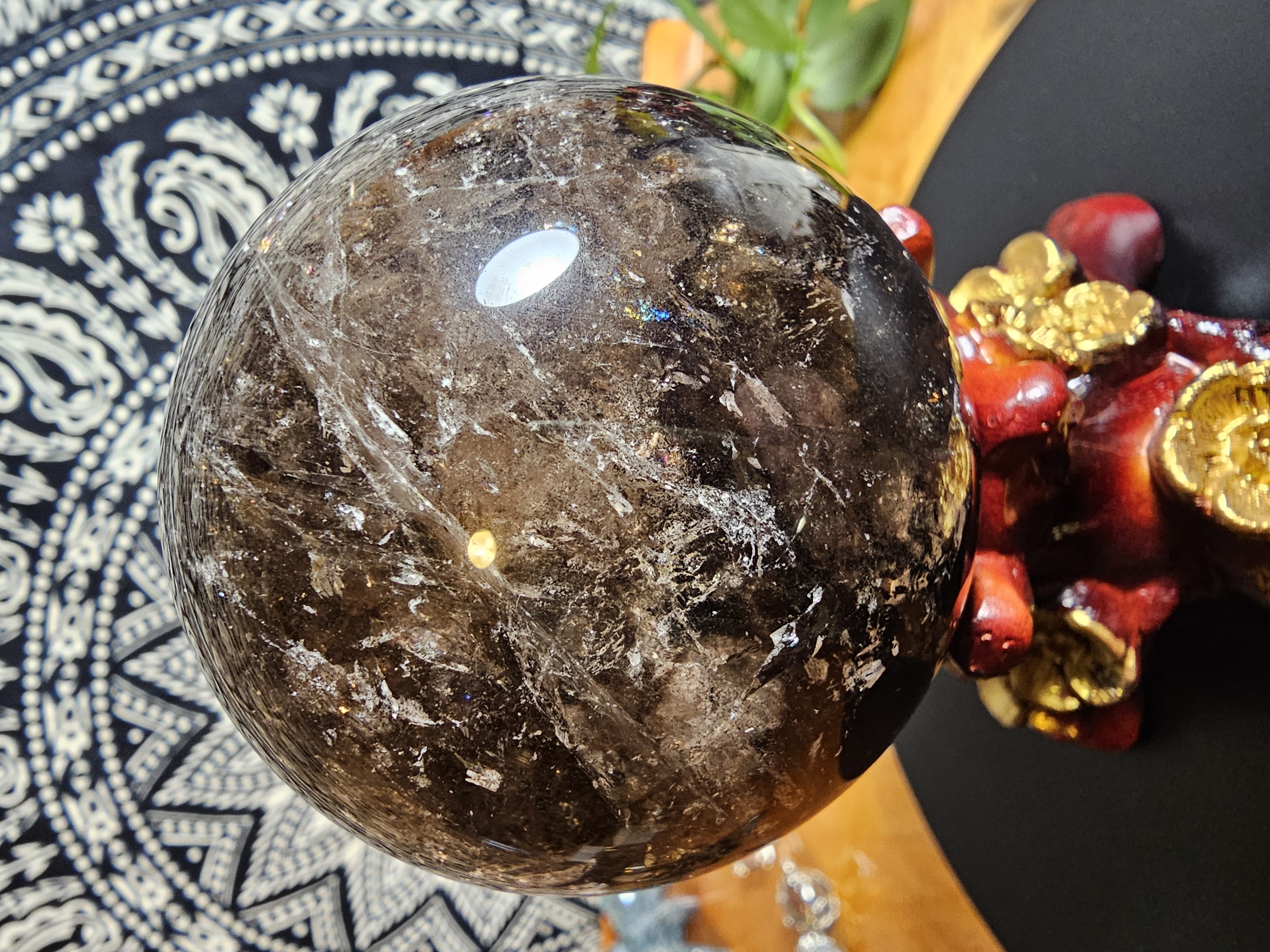 Absolutely Stunning Black Rose Quartz sphere