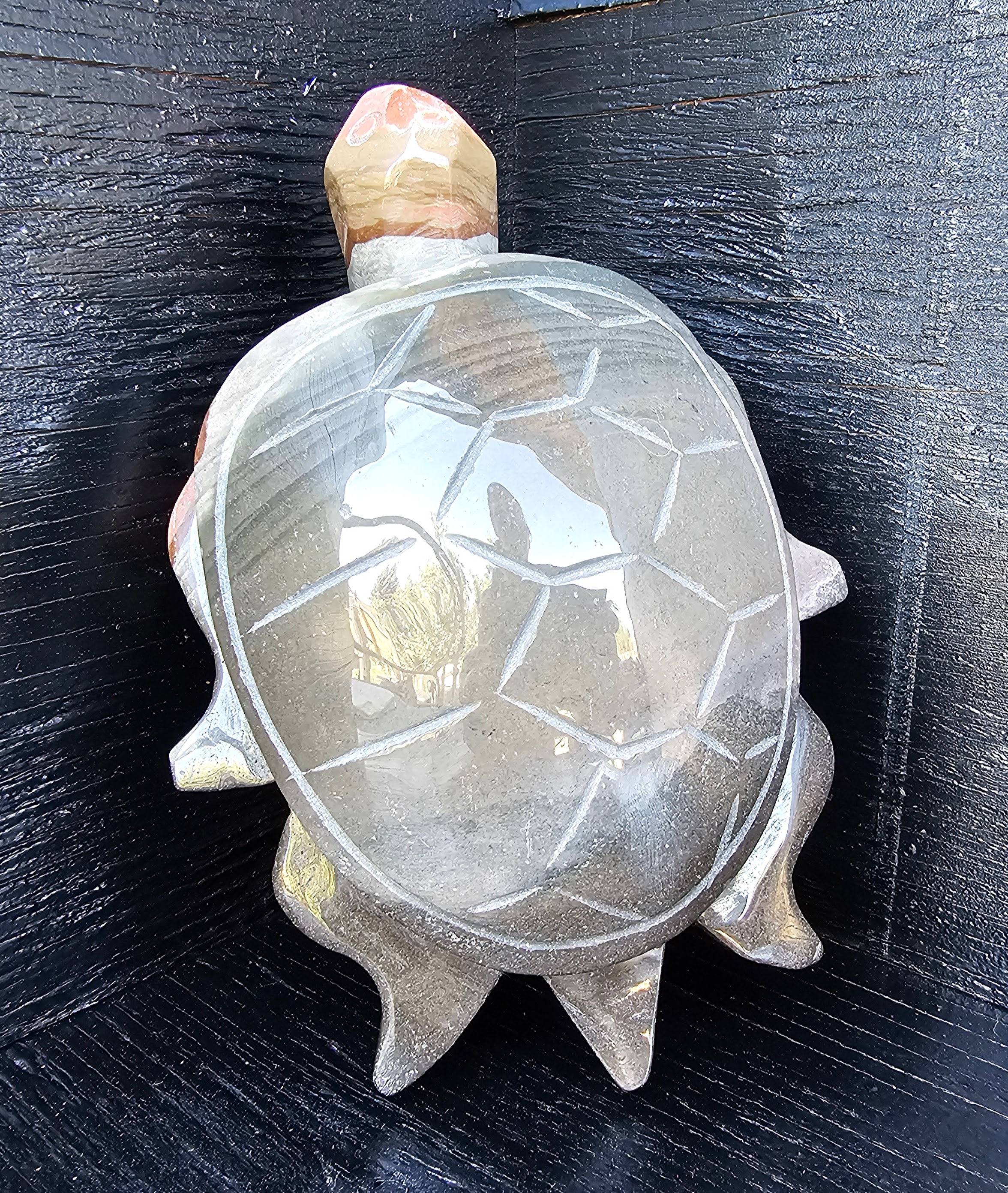 Very heavy Polychrome Jasper Sea turtle. 