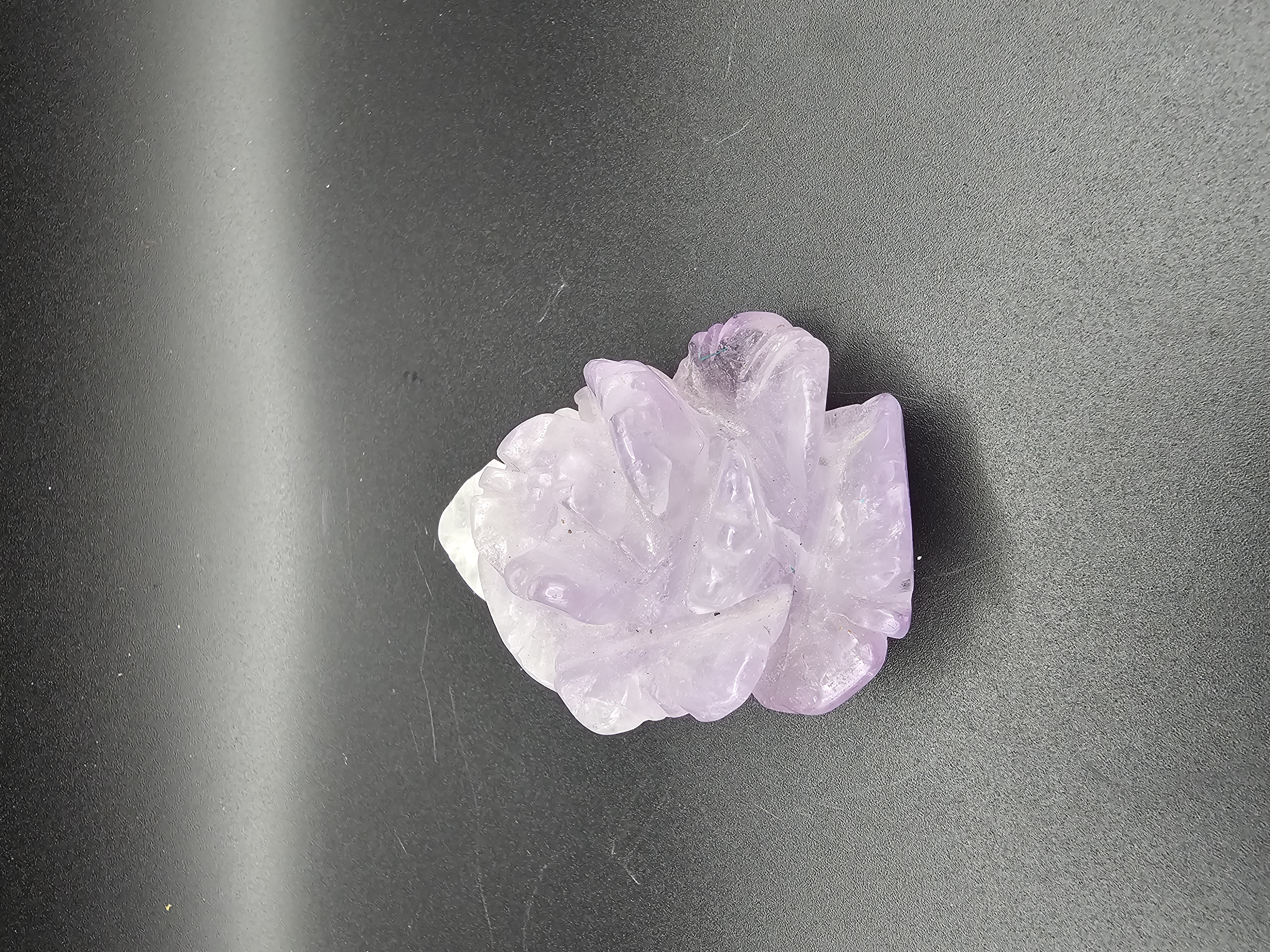 Beautiful, Detailed Amethyst Rose Carving