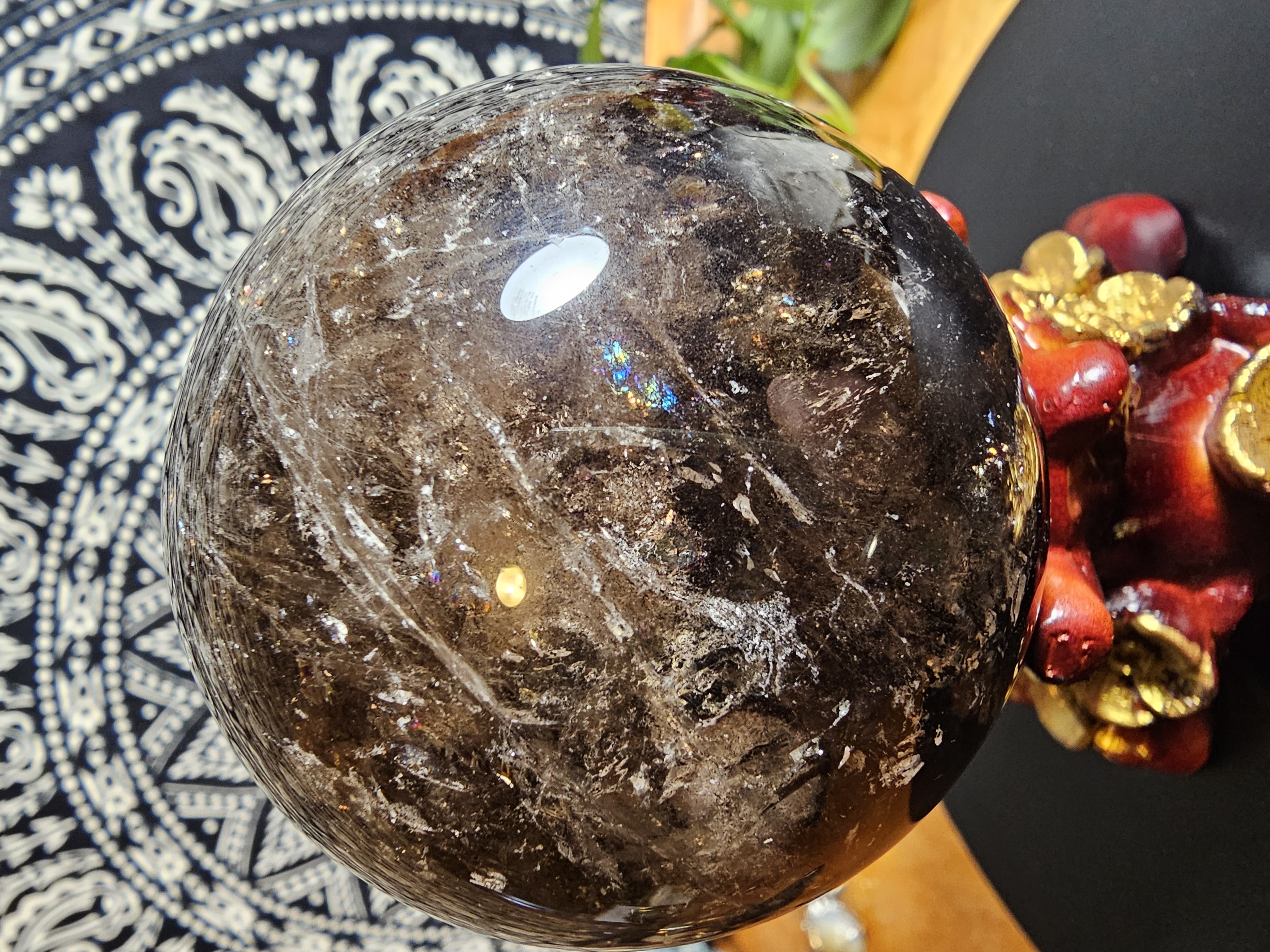 Absolutely Stunning Black Rose Quartz sphere