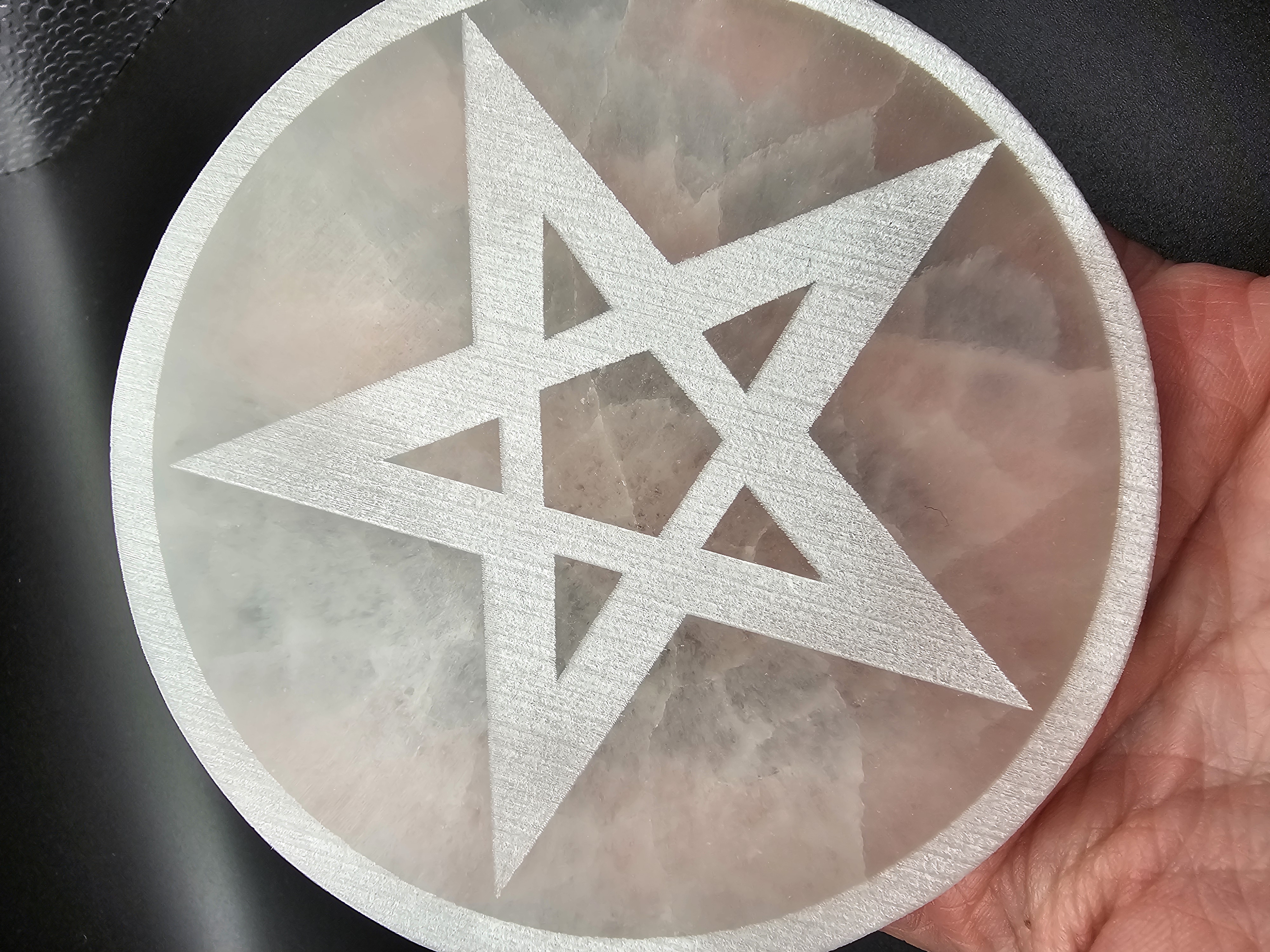 Star Selenite Crystal Charging and Cleansing Plate