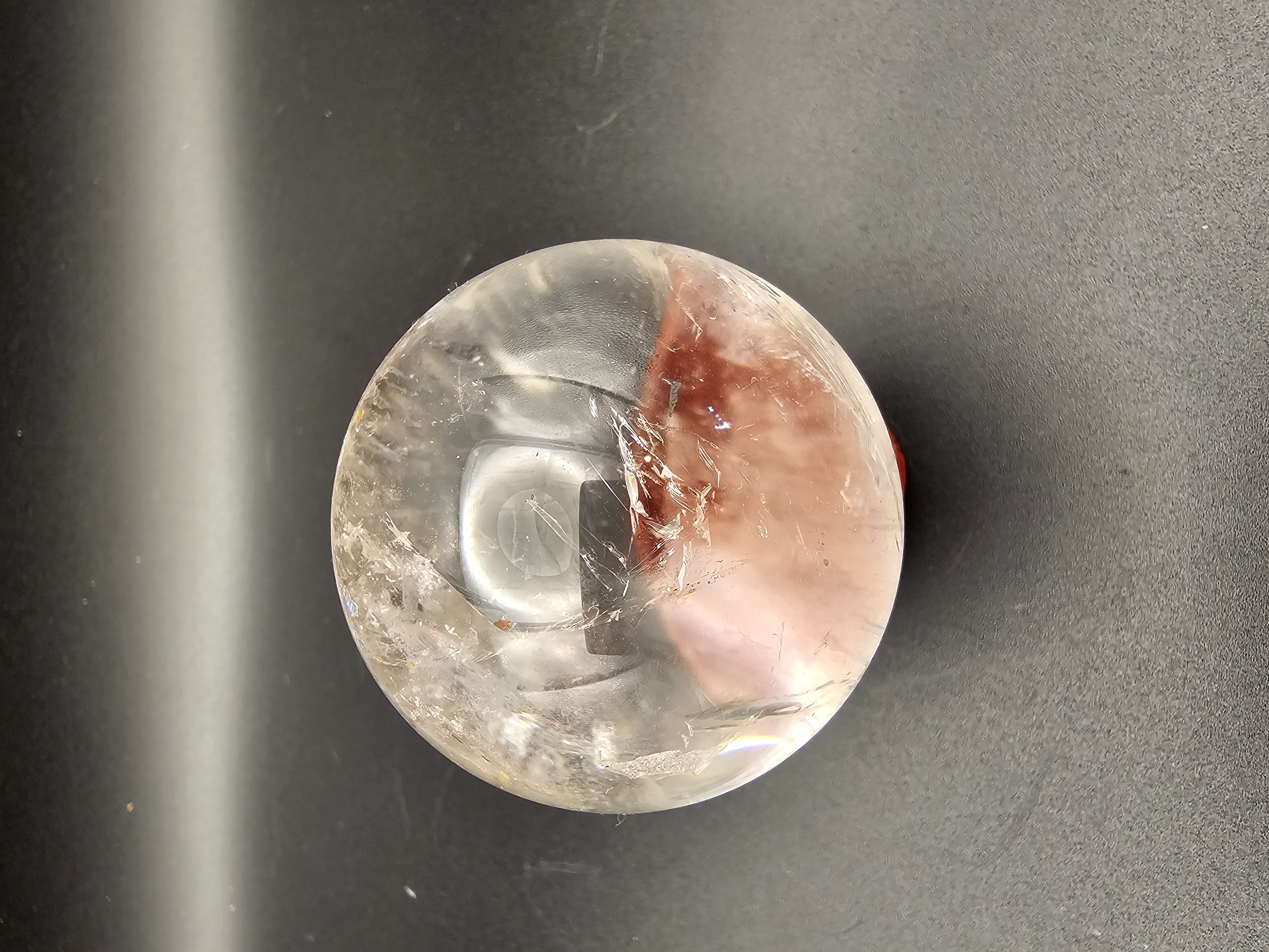Ultra Clear Quartz Sphere with hint of Golden Healer