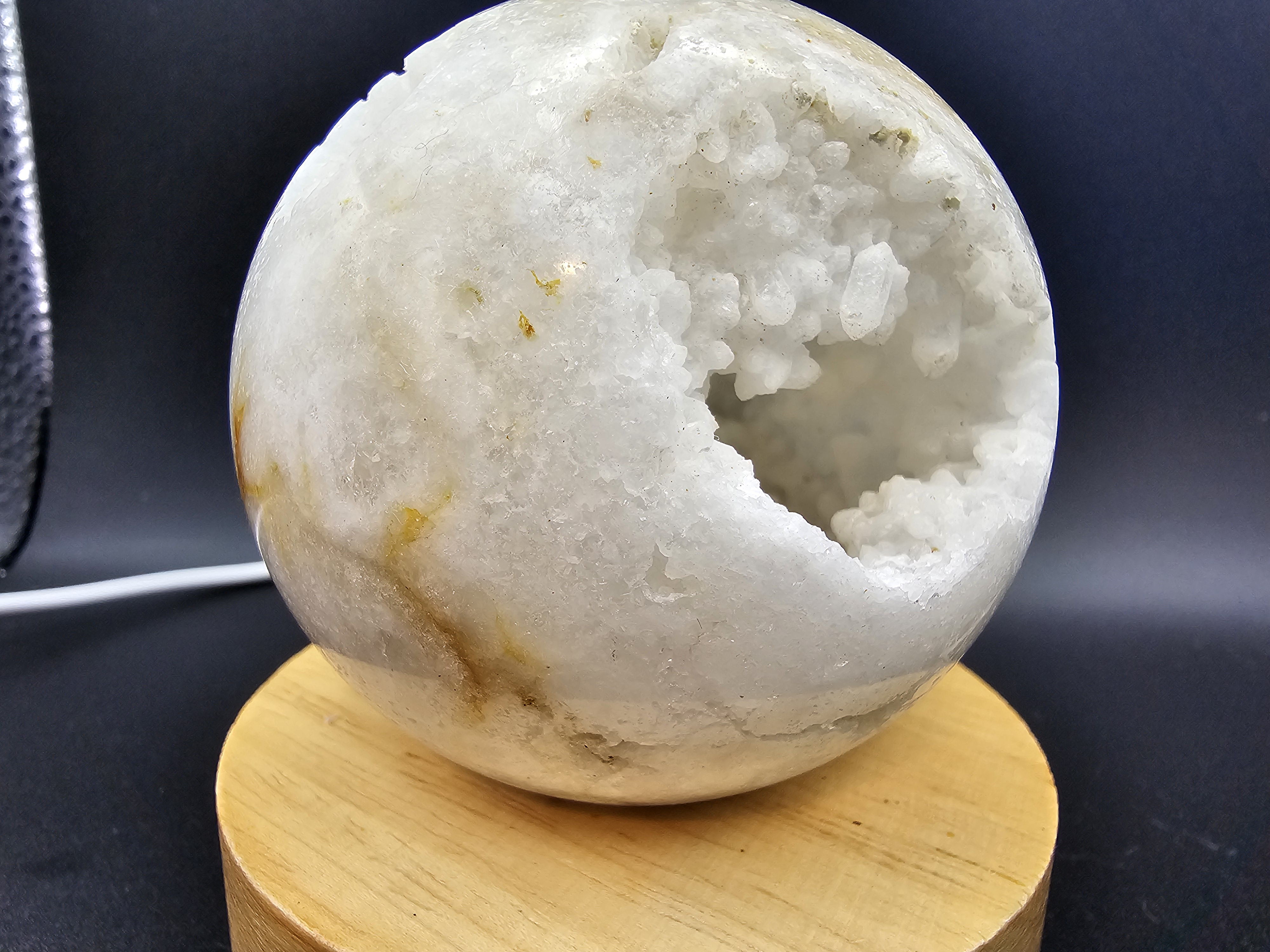 Hollow Quartz Point Filled Cave Sphere!