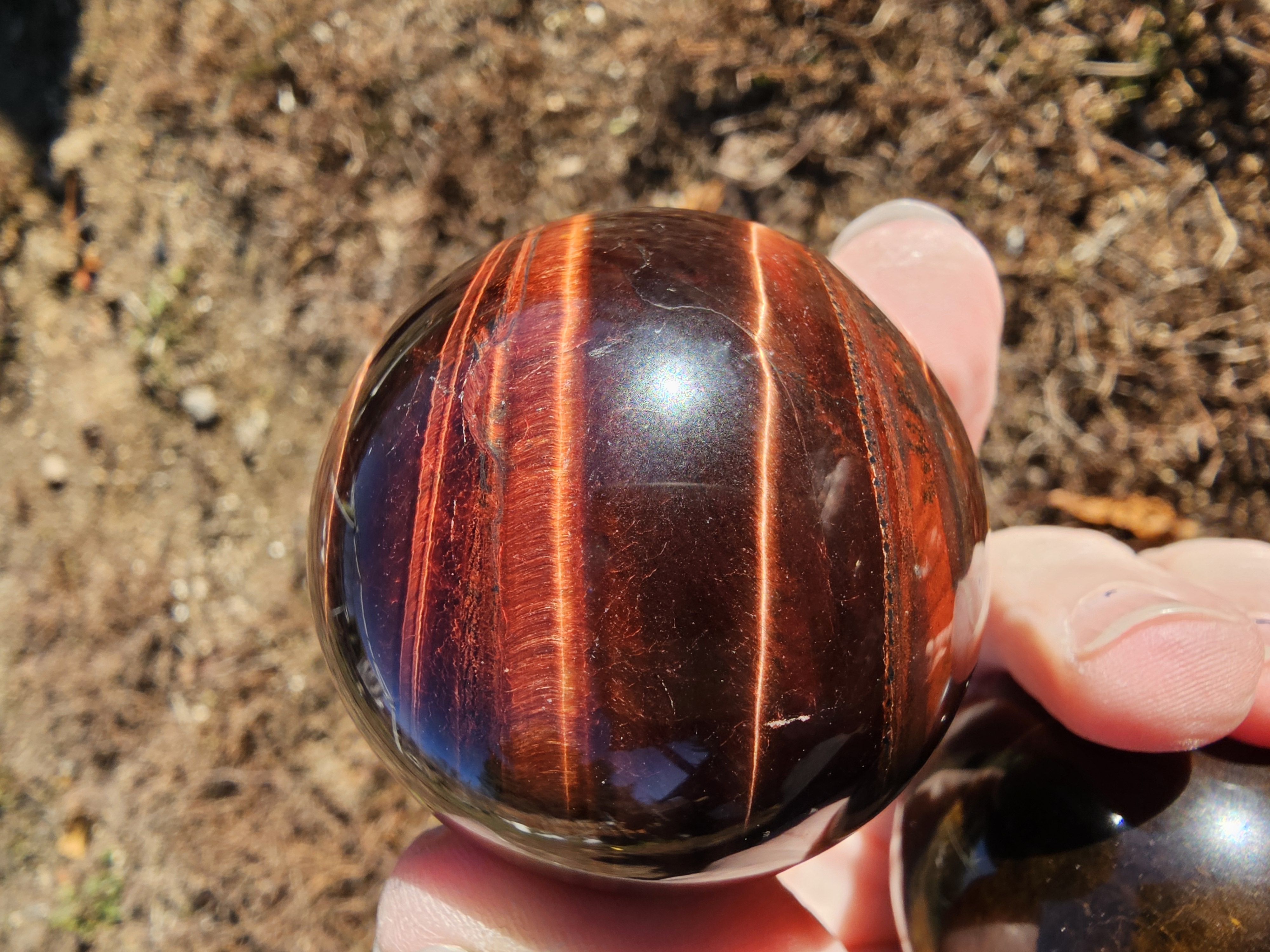 Stunning Medium Red Tiger Eye Sphere