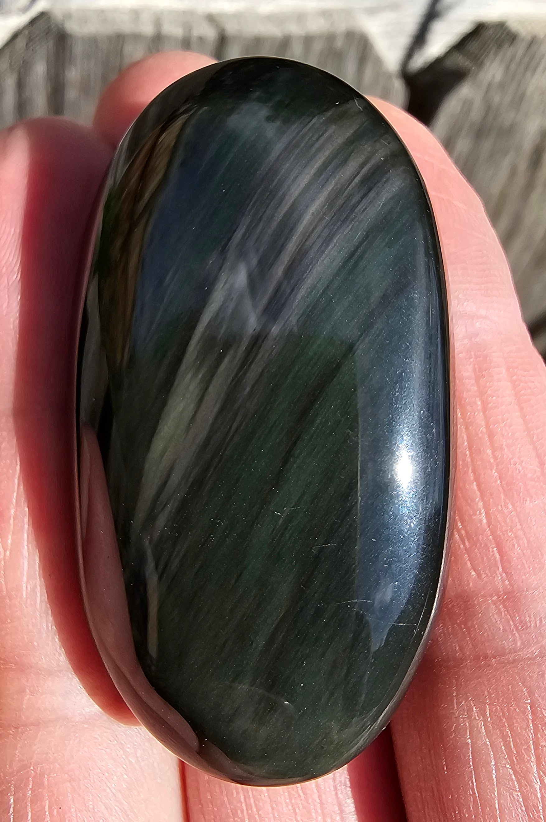 Beautiful Rainbow Obsidian palm stone