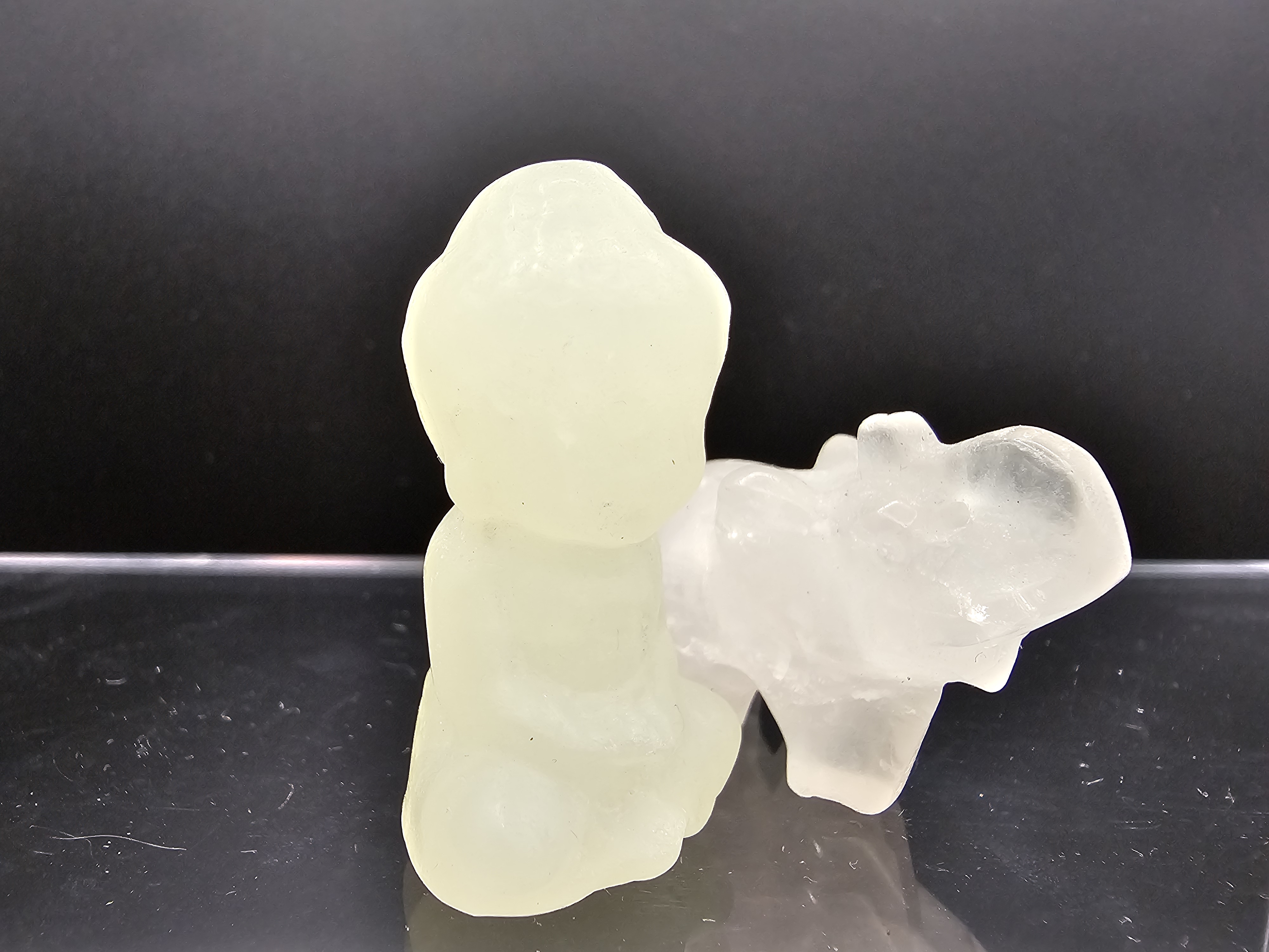 Meditating Buddha and Rose Quartz Elephant set