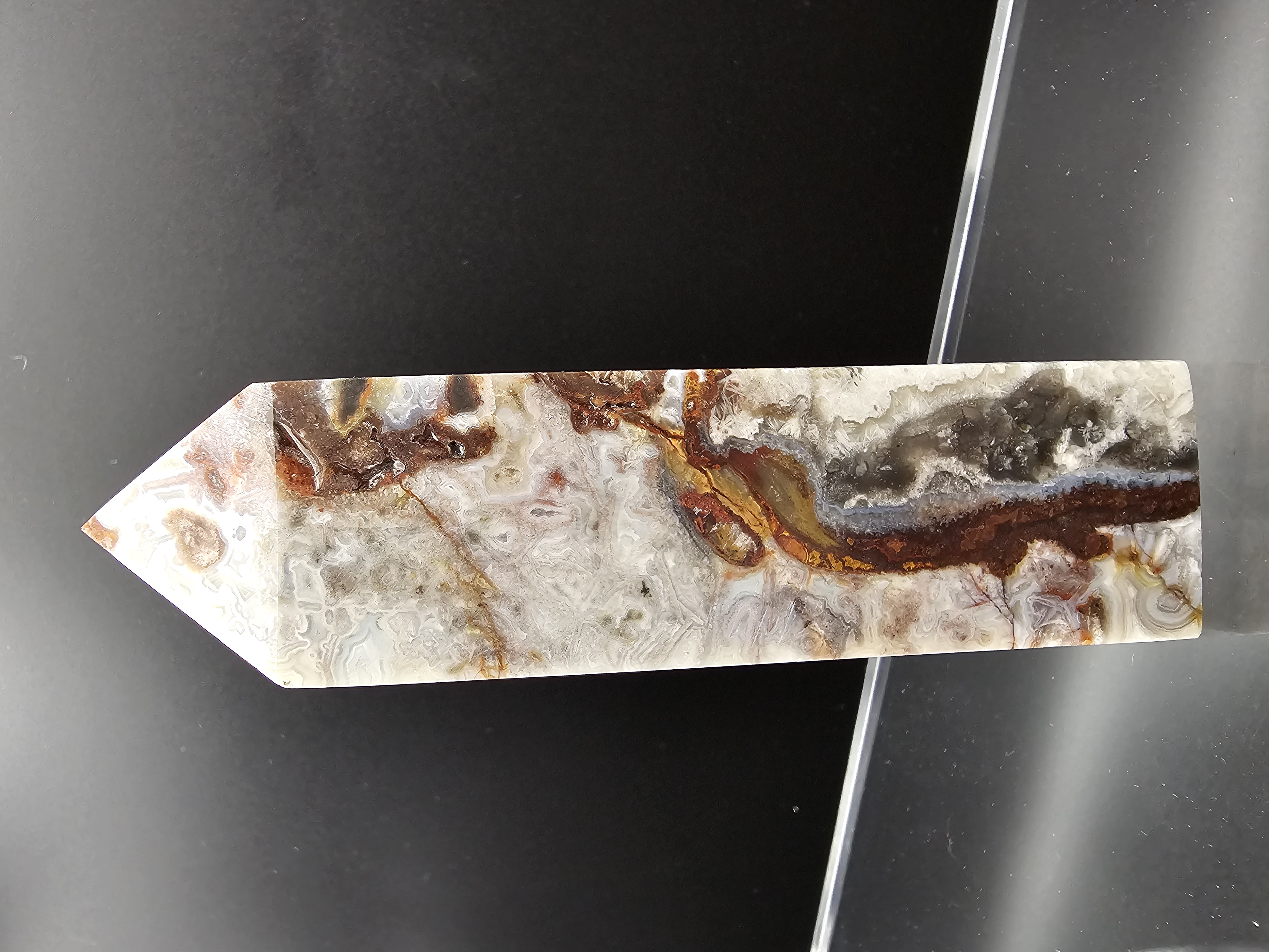 Highly Detailed Crazy Lace Agate Tower