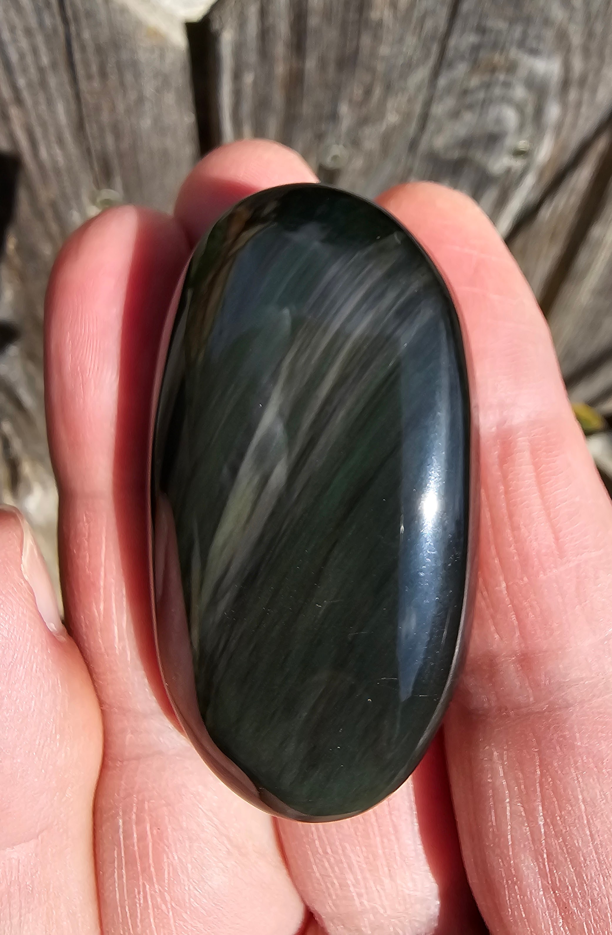 Beautiful Rainbow Obsidian palm stone